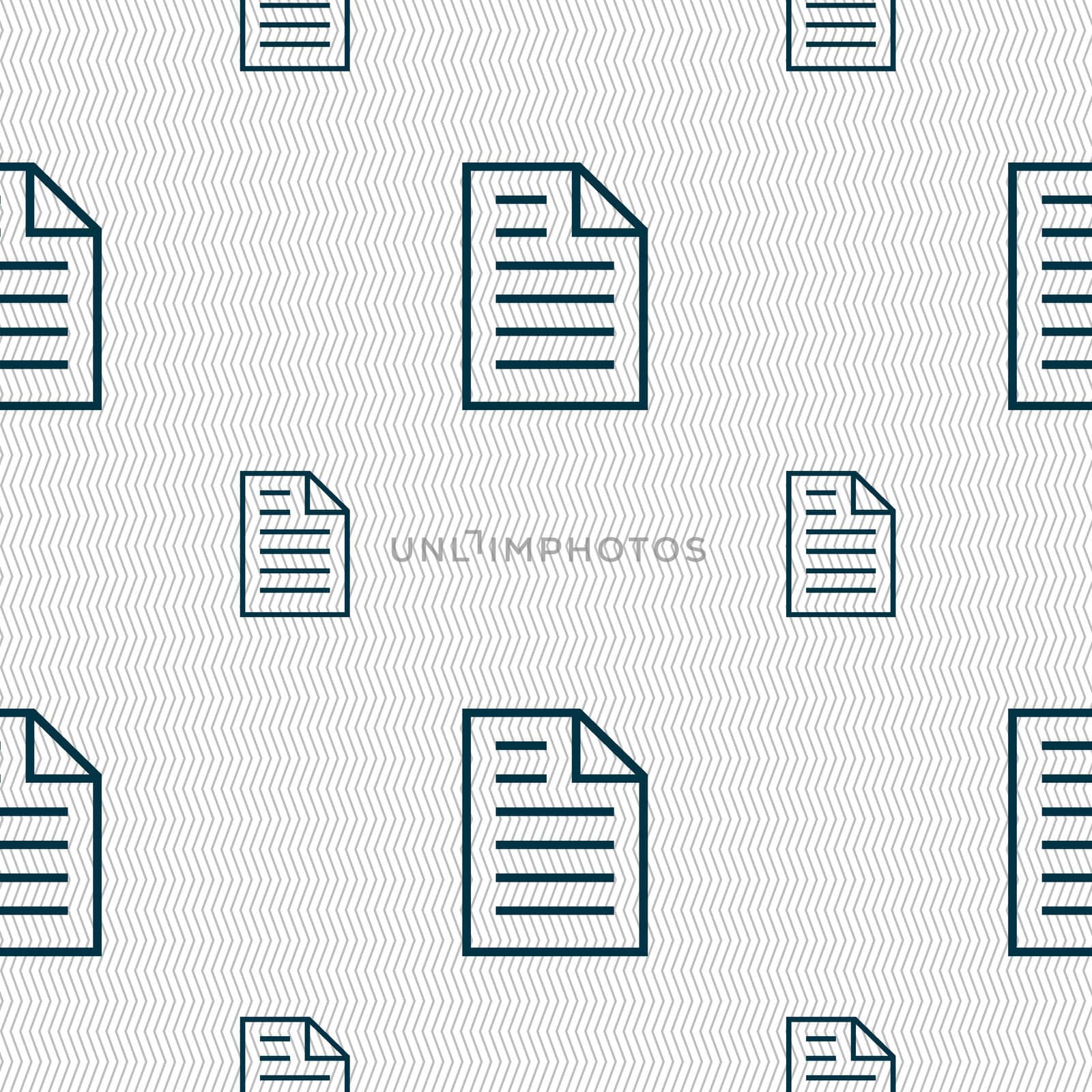 Text file sign icon. File document symbol. Seamless pattern with geometric texture. illustration