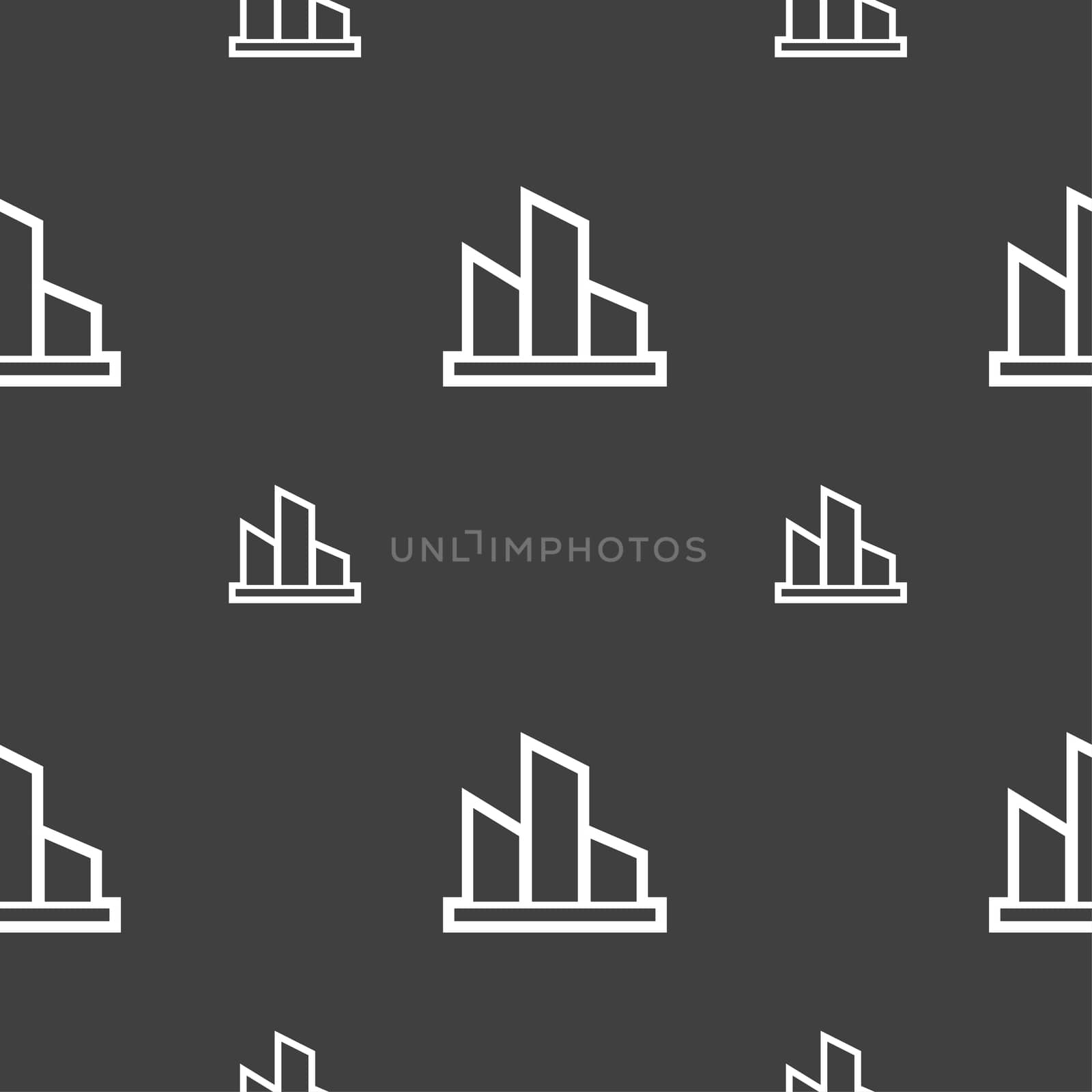 Diagram icon sign. Seamless pattern on a gray background.  by serhii_lohvyniuk