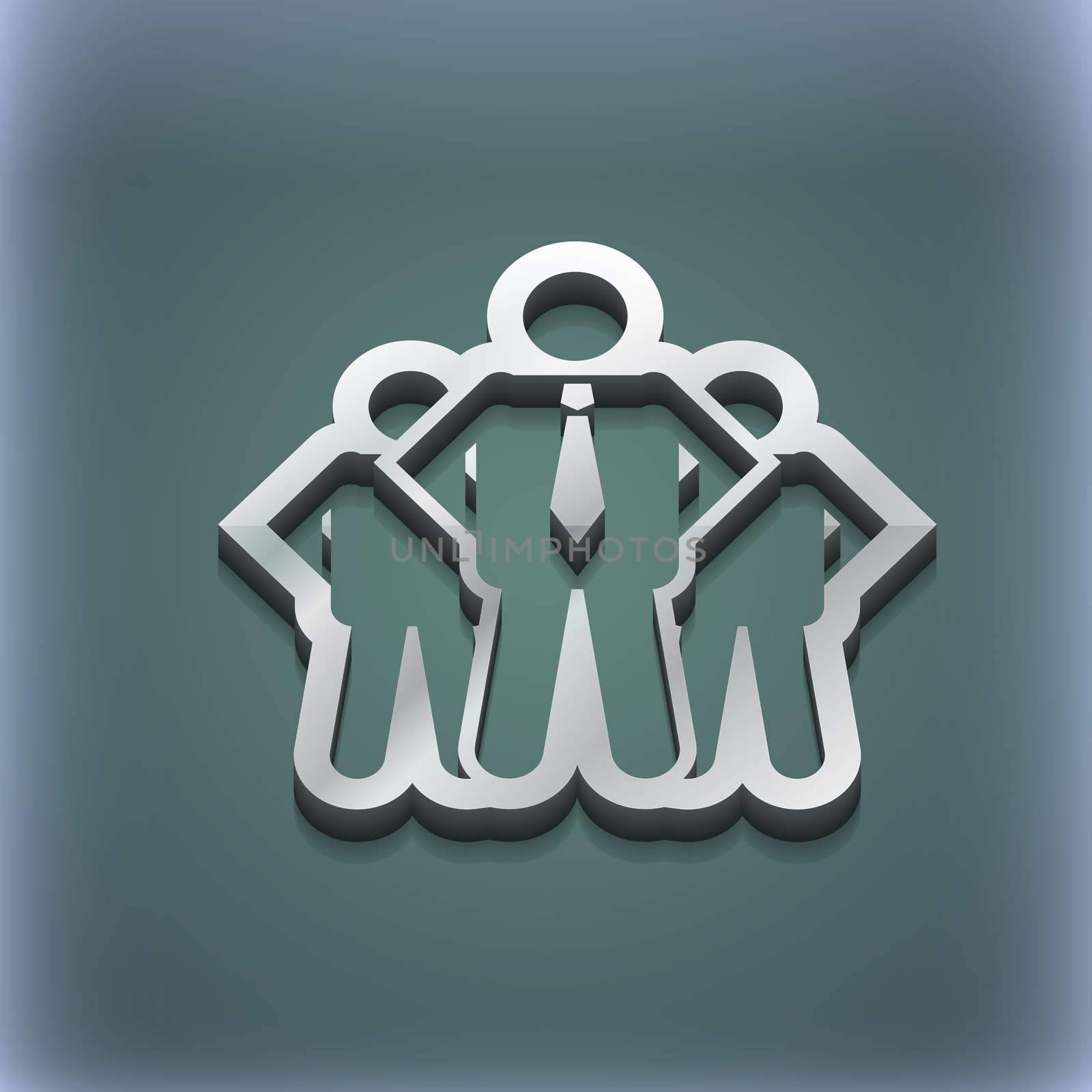 business team icon symbol. 3D style. Trendy, modern design with space for your text illustration. Raster version