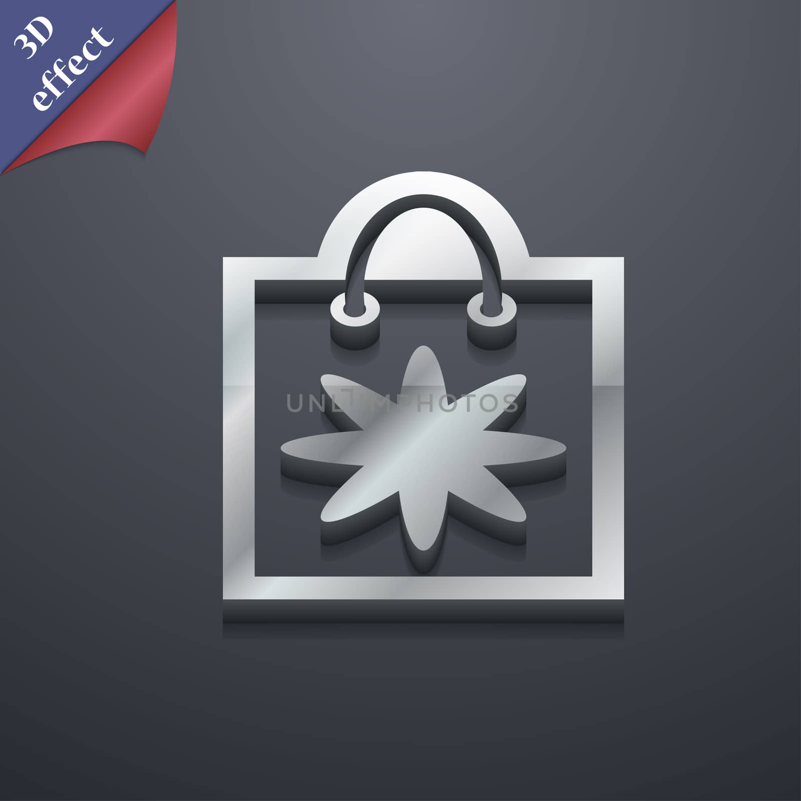 shopping bag icon symbol. 3D style. Trendy, modern design with space for your text . Rastrized by serhii_lohvyniuk