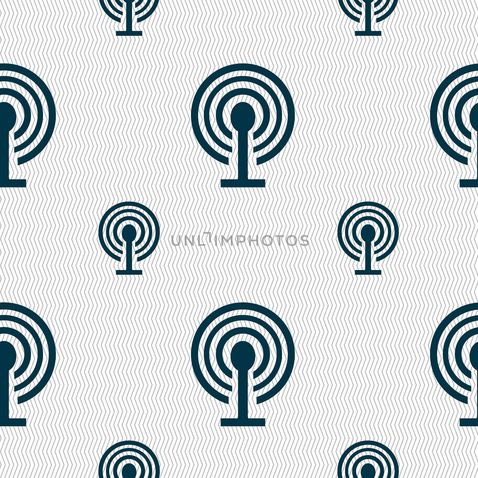 Wifi sign. Wi-fi symbol. Wireless Network icon zone. Seamless pattern with geometric texture. illustration