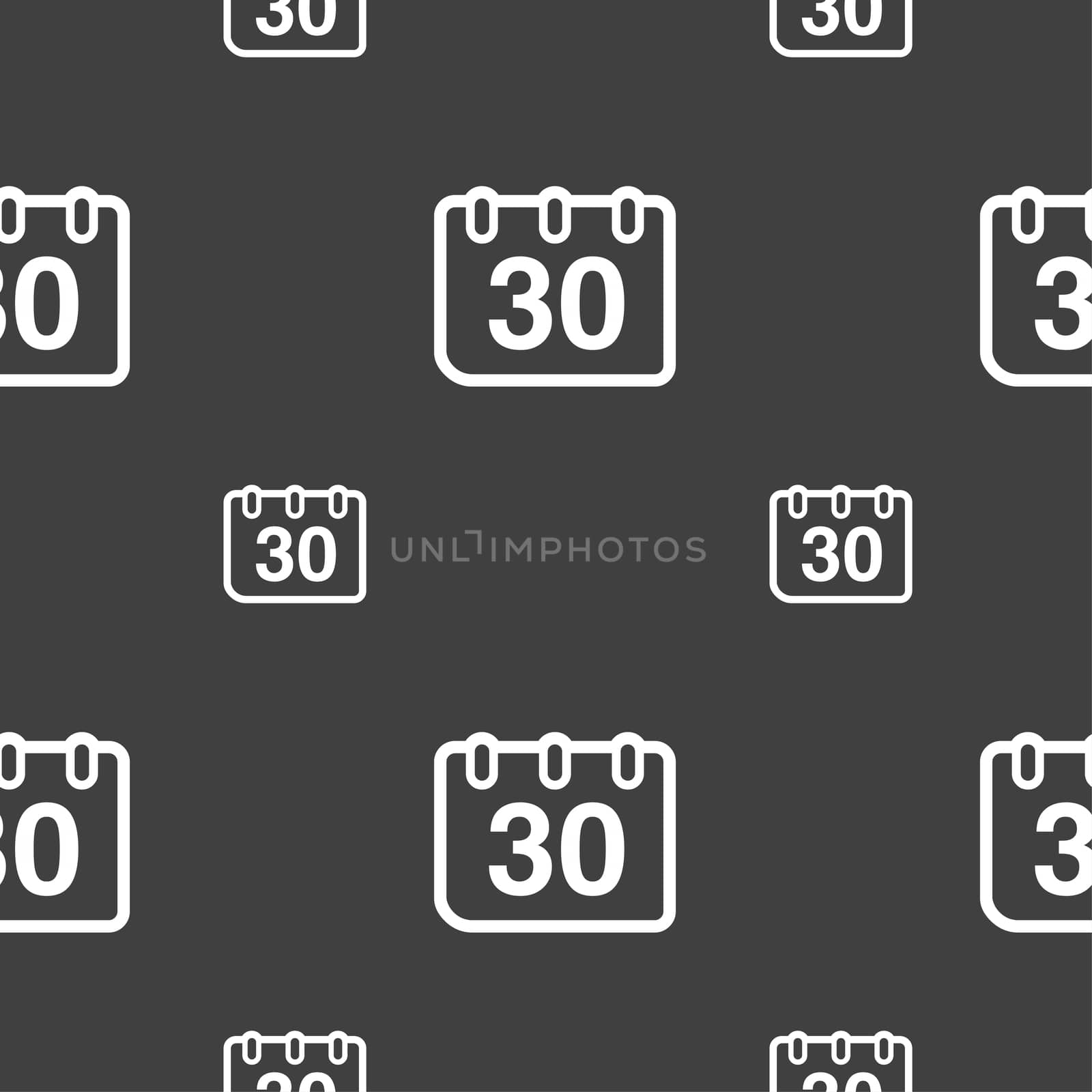 calendar icon sign. Seamless pattern on a gray background. illustration