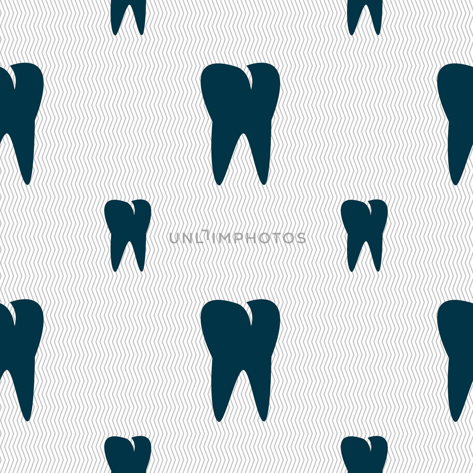 tooth icon. Seamless pattern with geometric texture. illustration