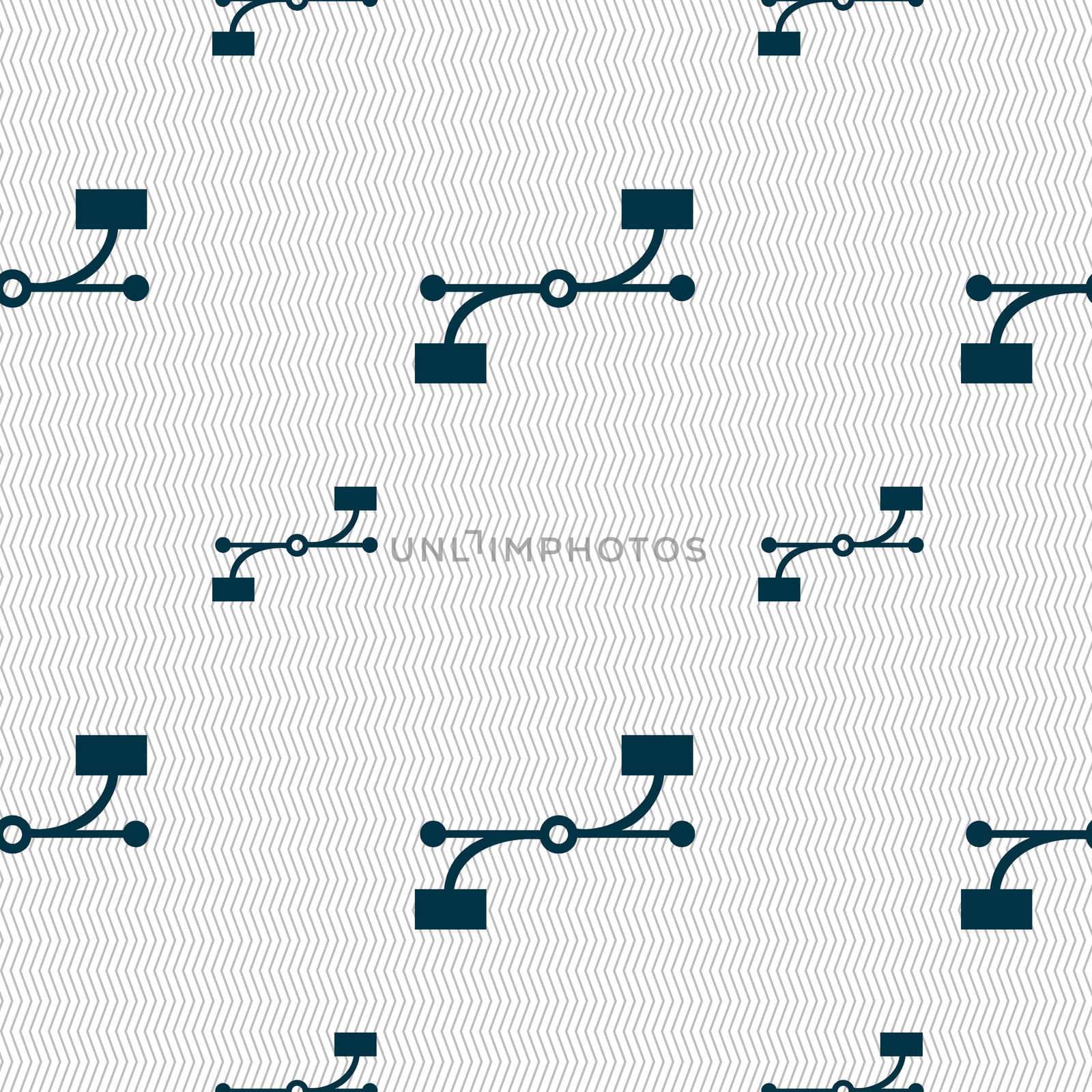 Bezier Curve icon sign. Seamless pattern with geometric texture.  by serhii_lohvyniuk