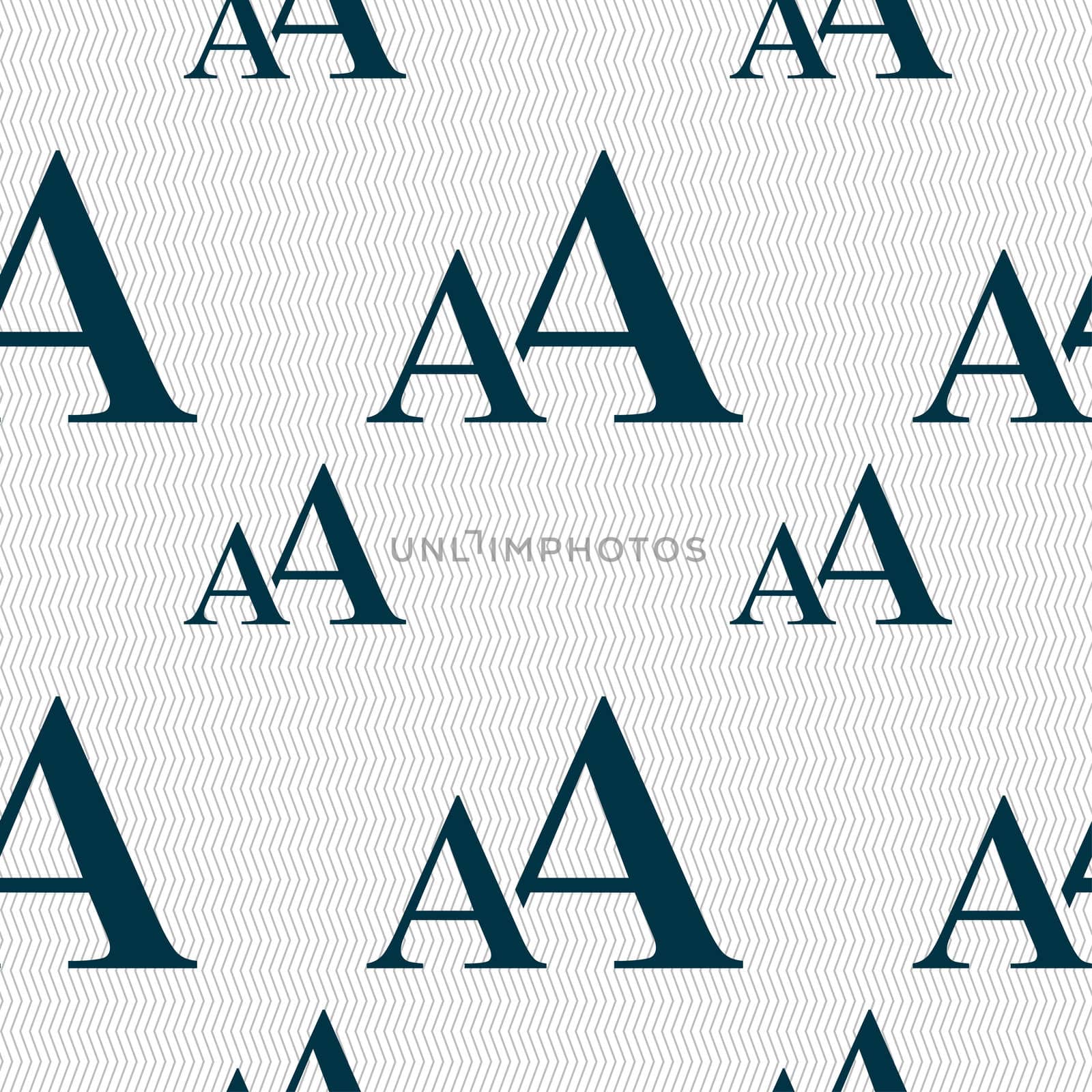 Enlarge font, AA icon sign. Seamless pattern with geometric texture. illustration