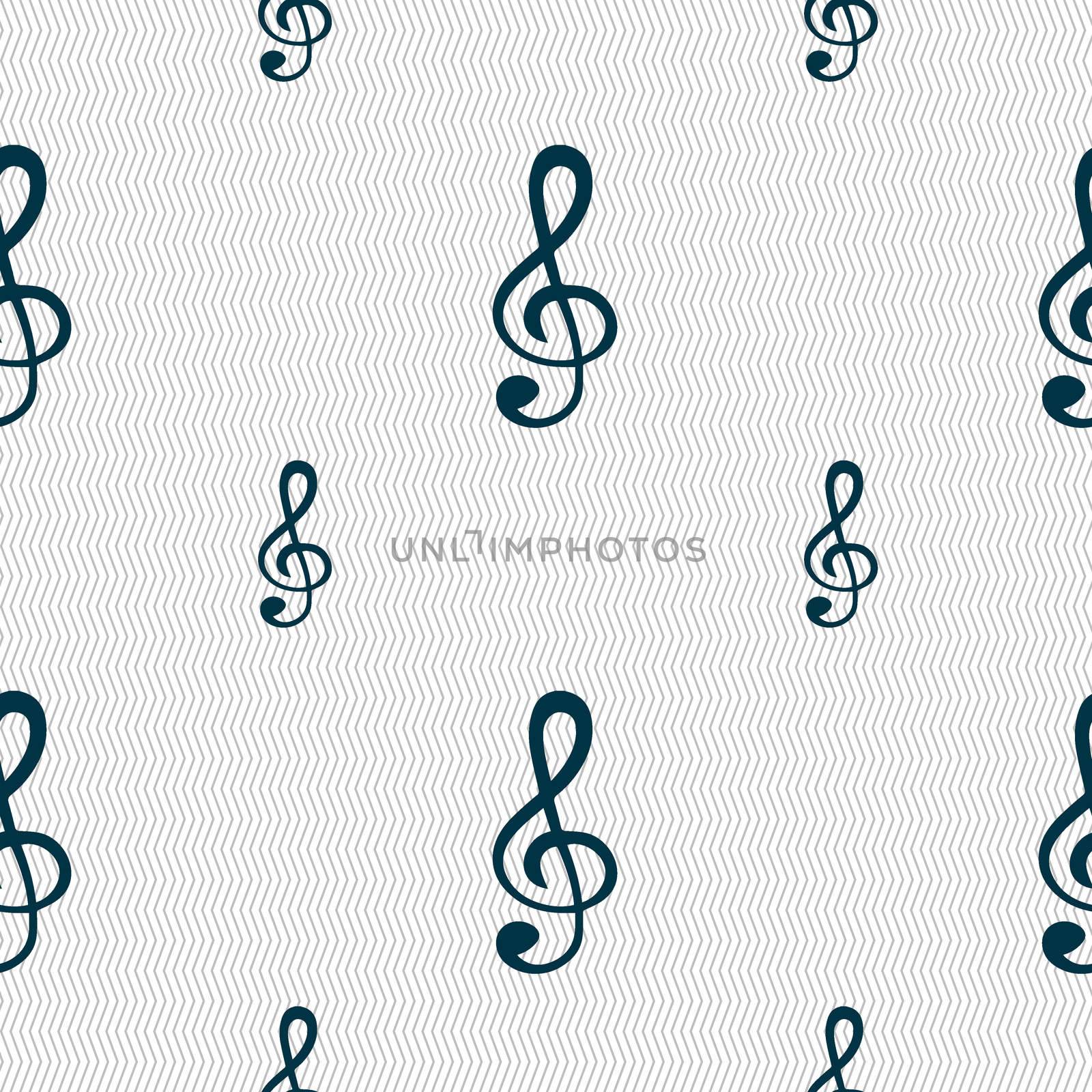 treble clef icon. Seamless pattern with geometric texture. illustration