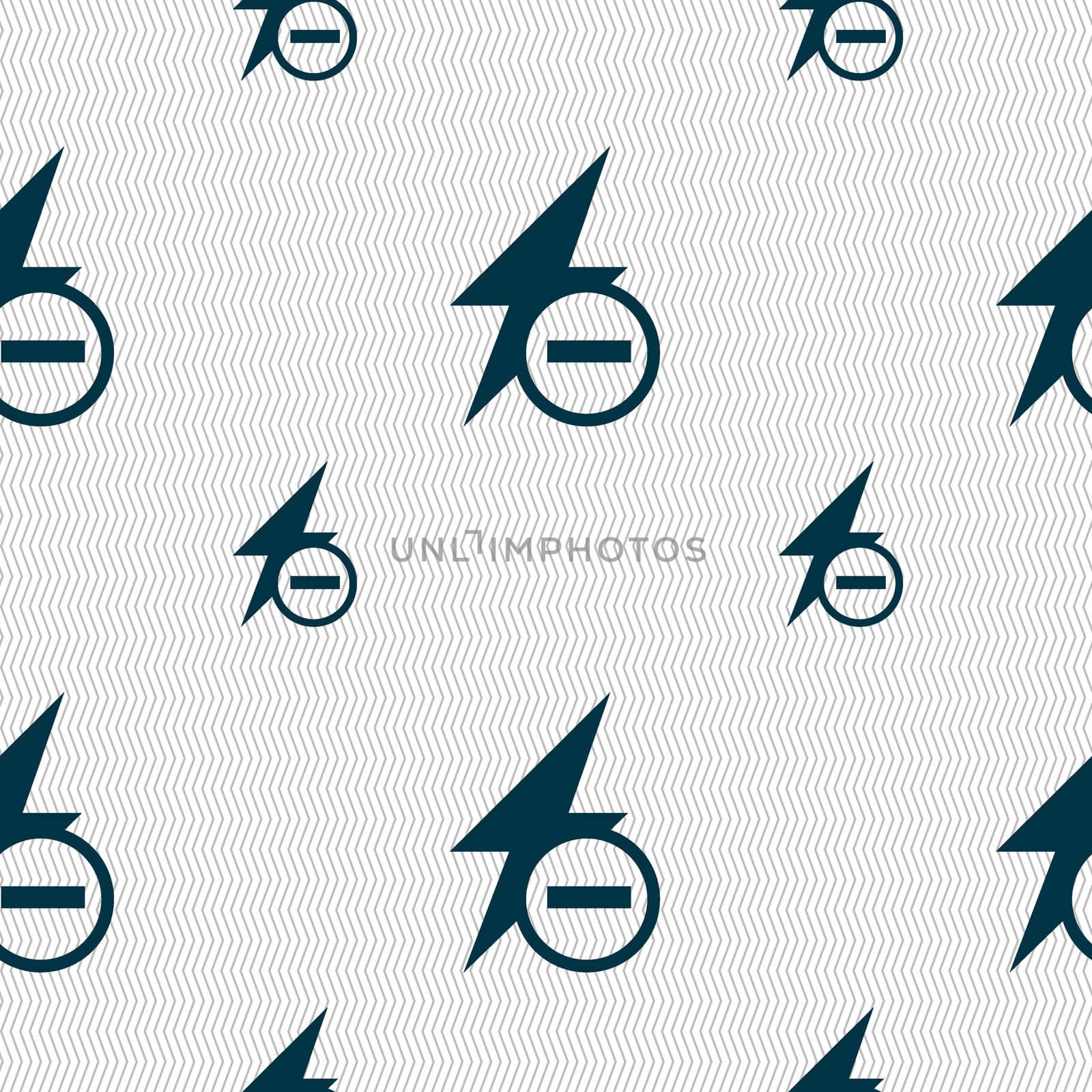 Photo flash icon sign. Seamless pattern with geometric texture. illustration