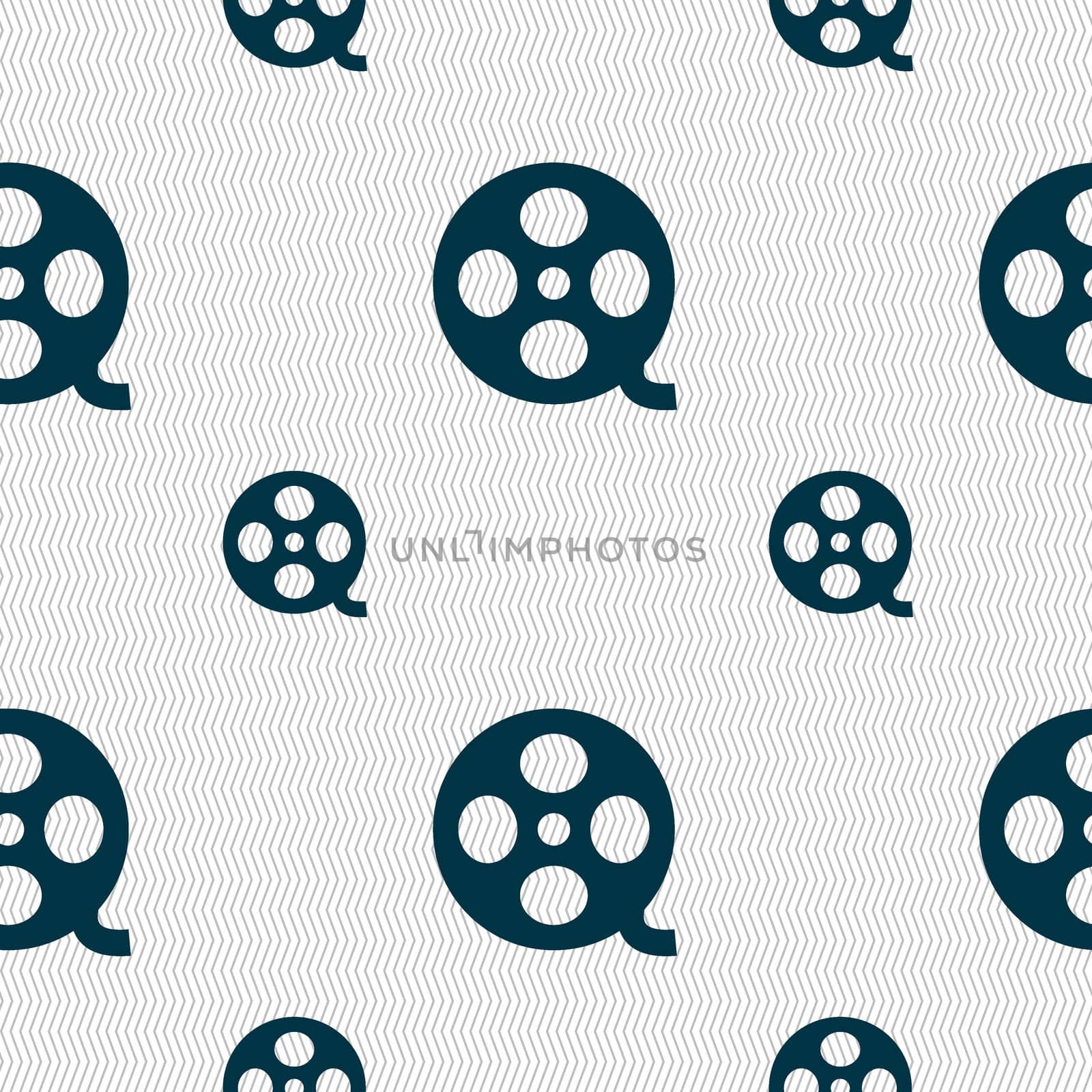 Video sign icon. frame symbol. Seamless pattern with geometric texture. illustration