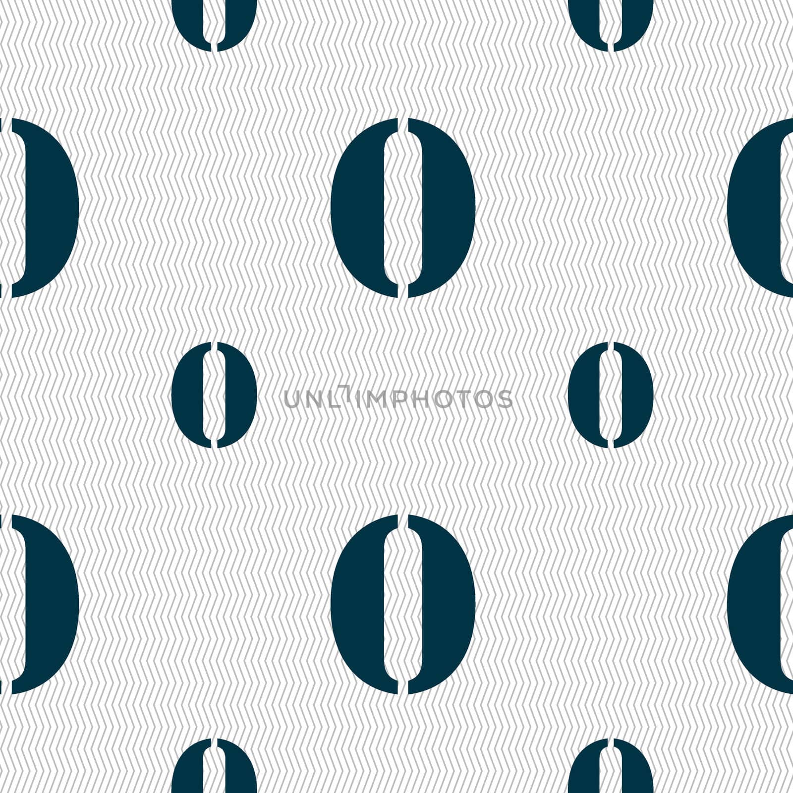 number zero icon sign. Seamless pattern with geometric texture. illustration