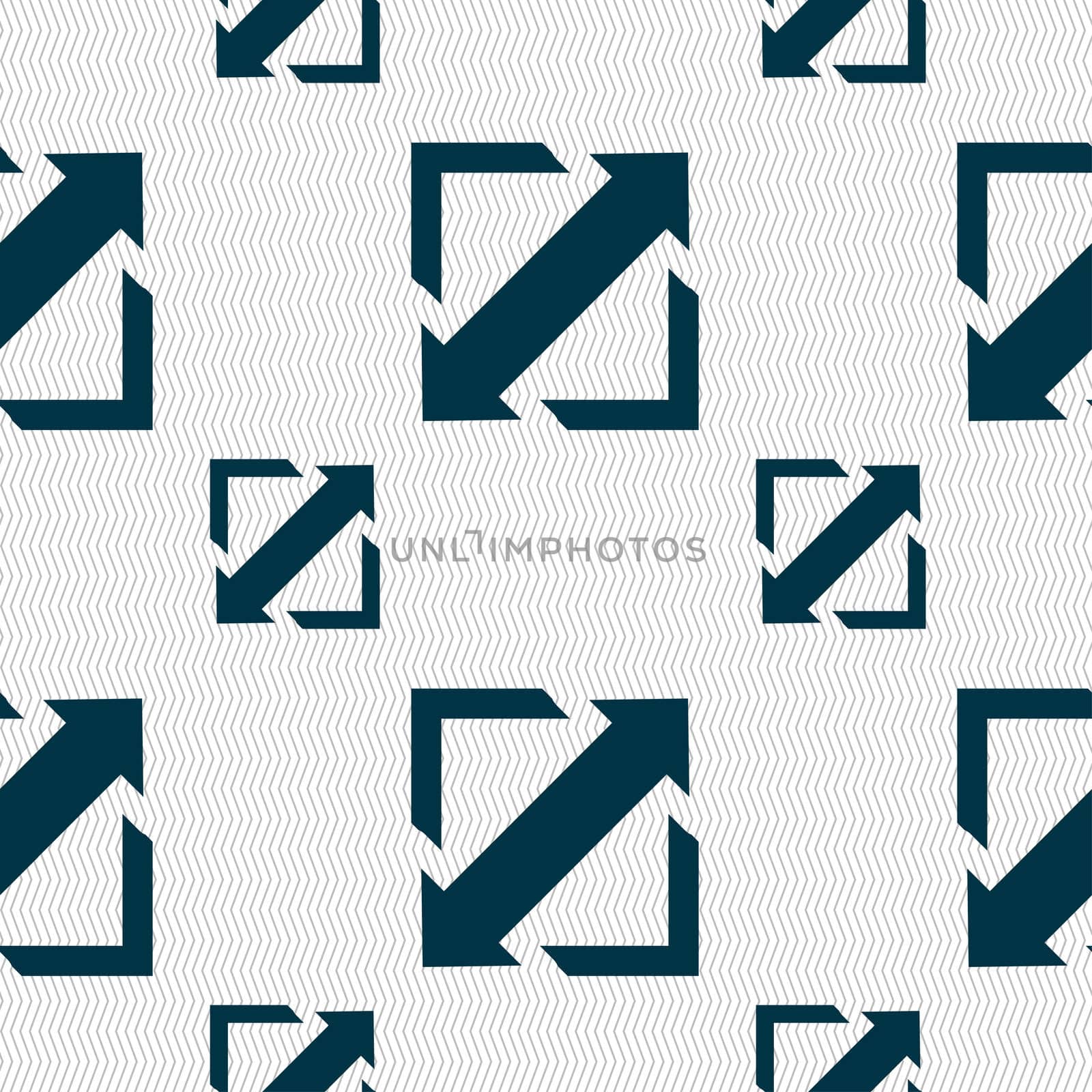 Deploying video, screen size icon sign. Seamless pattern with geometric texture. illustration