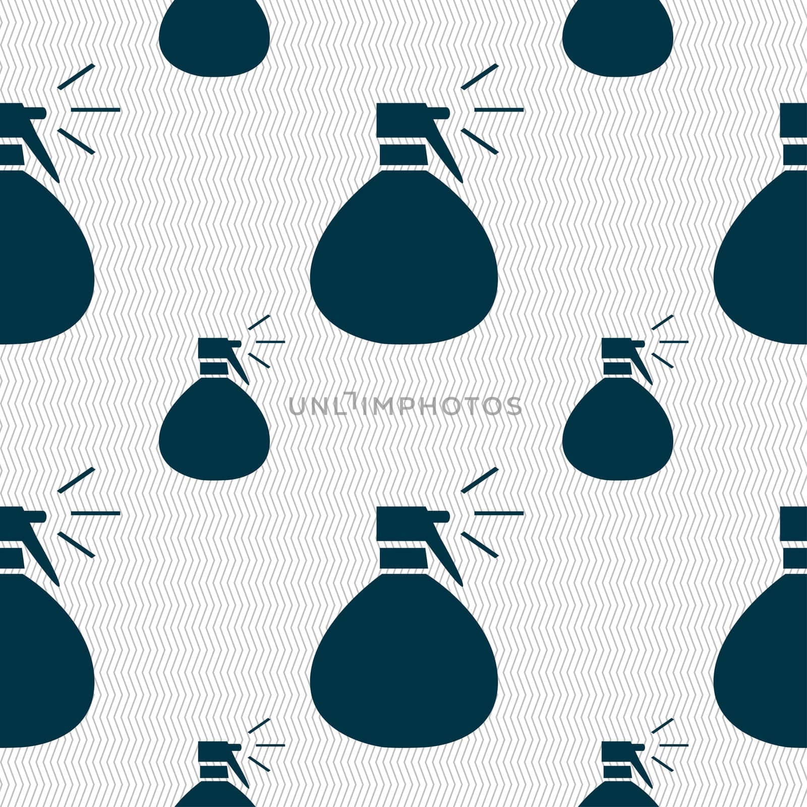 plastic spray of water icon sign. Seamless pattern with geometric texture.  by serhii_lohvyniuk