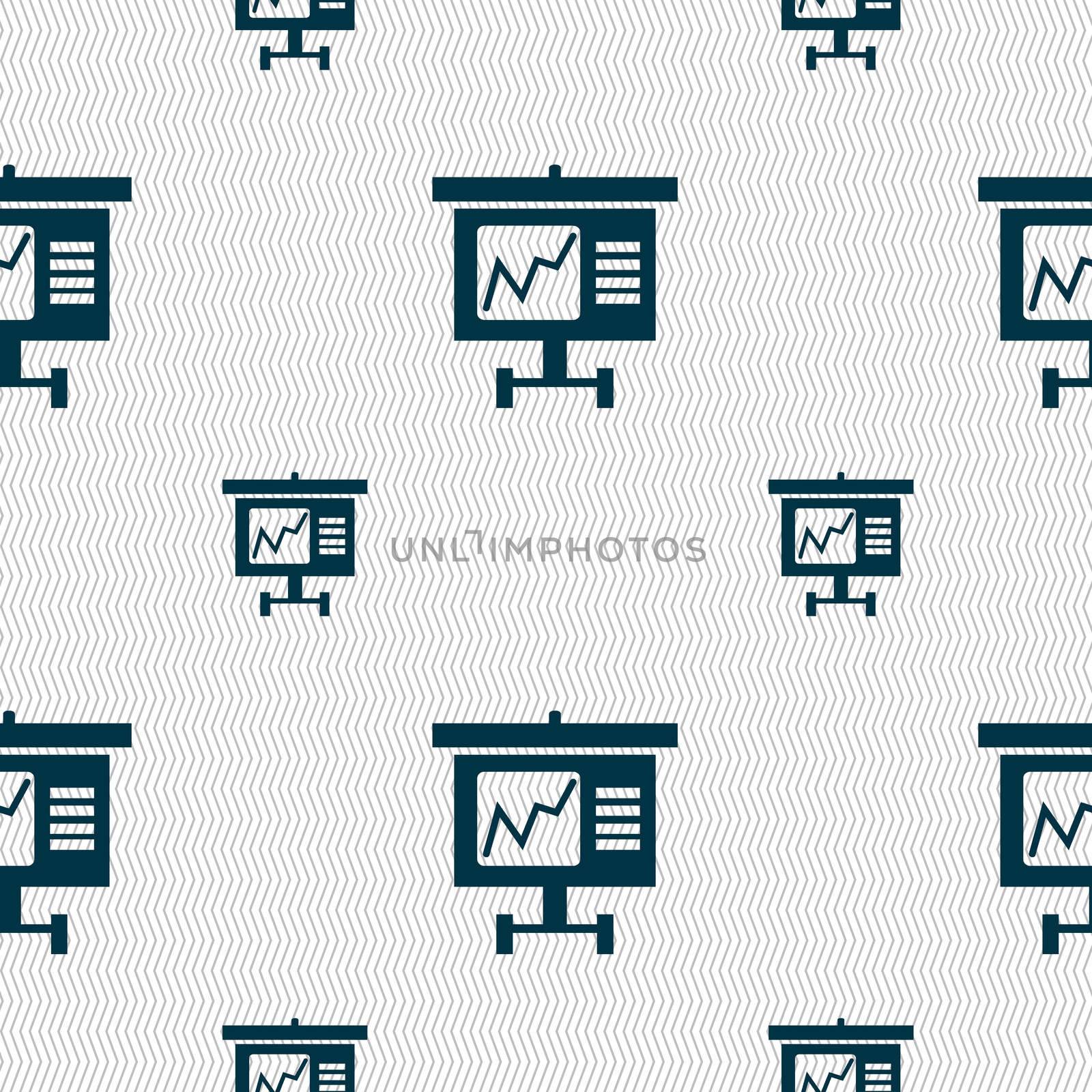 Graph icon sign. Seamless pattern with geometric texture. illustration