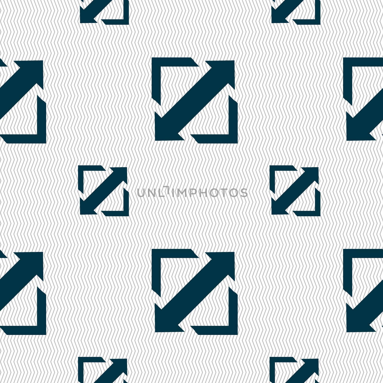 Deploying video, screen size icon sign. Seamless pattern with geometric texture. illustration