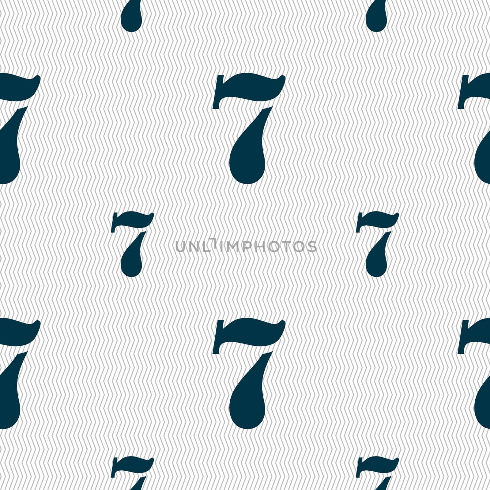 number seven icon sign. Seamless pattern with geometric texture. illustration