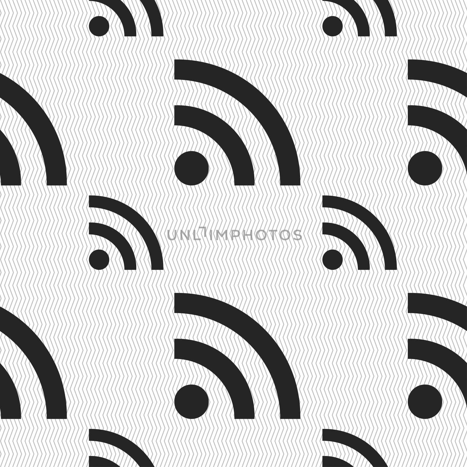 Wifi, Wi-fi, Wireless Network icon sign. Seamless pattern with geometric texture. illustration