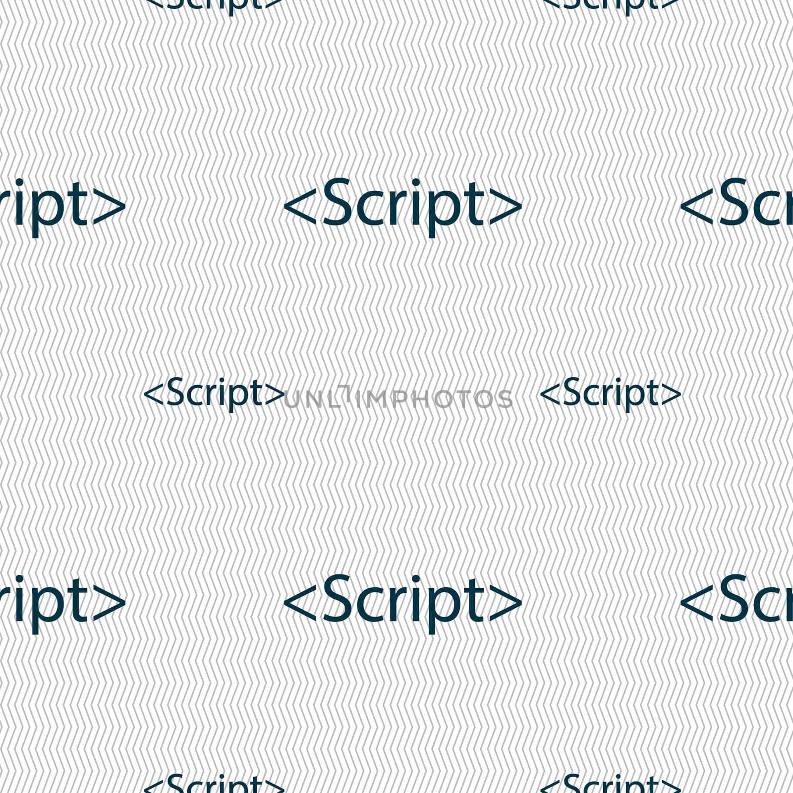 Script sign icon. Javascript code symbol. Seamless pattern with geometric texture. illustration