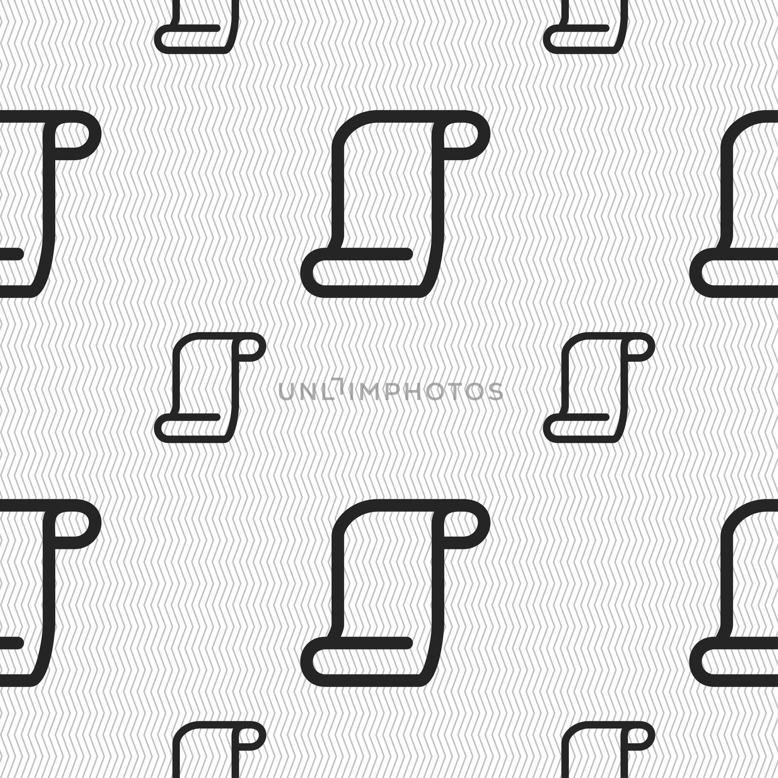 paper scroll icon sign. Seamless pattern with geometric texture.  by serhii_lohvyniuk