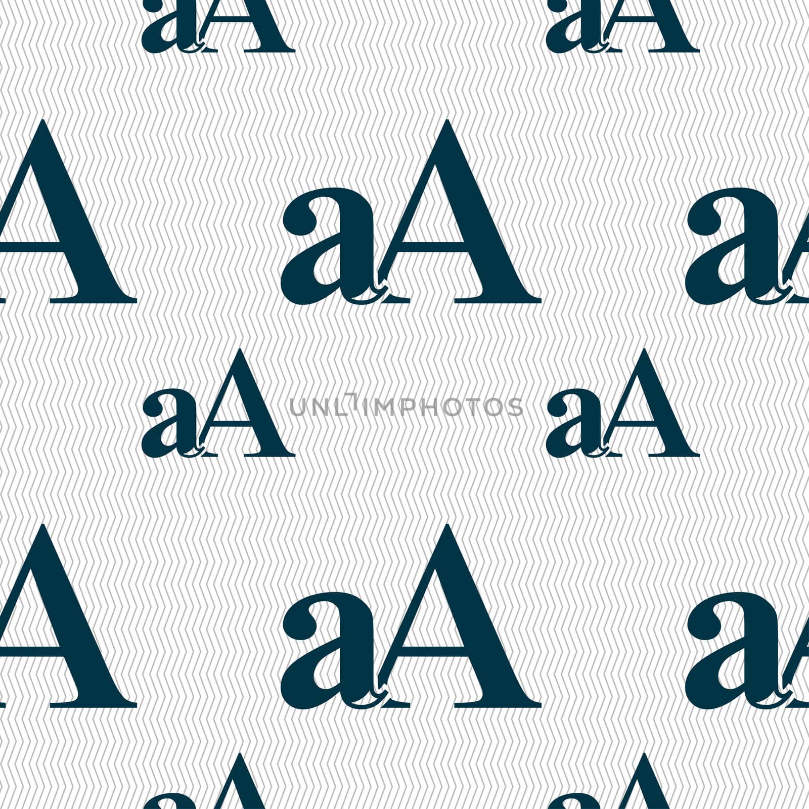 Enlarge font, aA icon sign. Seamless pattern with geometric texture. illustration