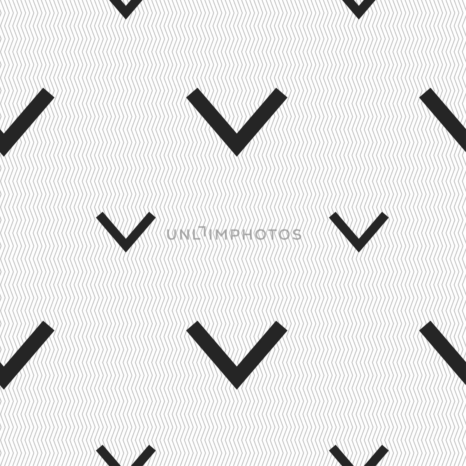 Arrow down, Download, Load, Backup icon sign. Seamless pattern with geometric texture. illustration