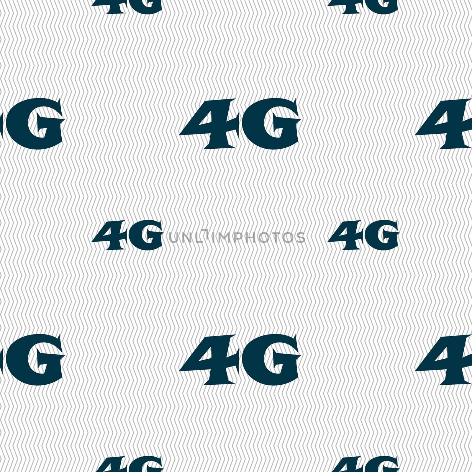 4G sign icon. Mobile telecommunications technology symbol. Seamless pattern with geometric texture. illustration