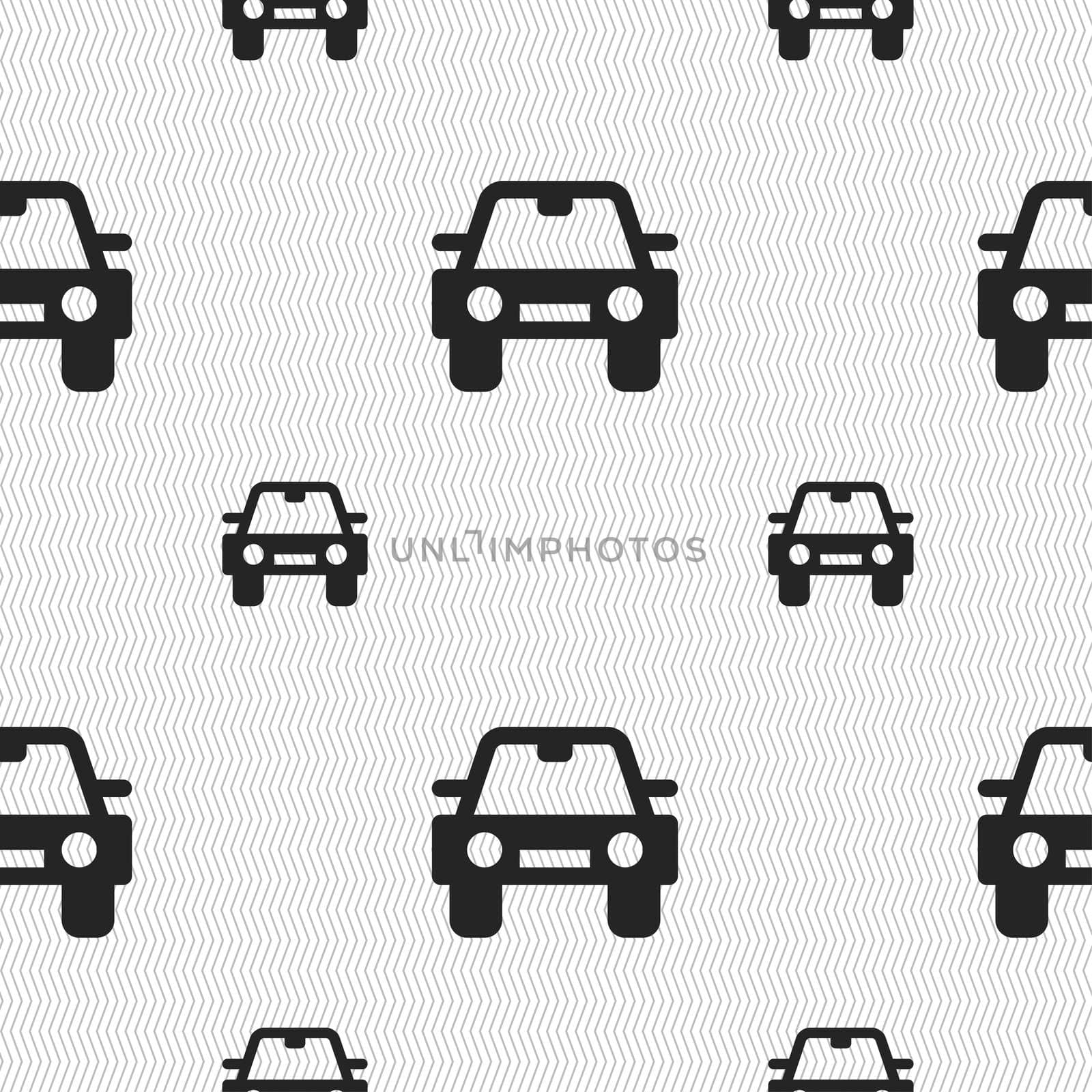 Auto icon sign. Seamless pattern with geometric texture.  by serhii_lohvyniuk