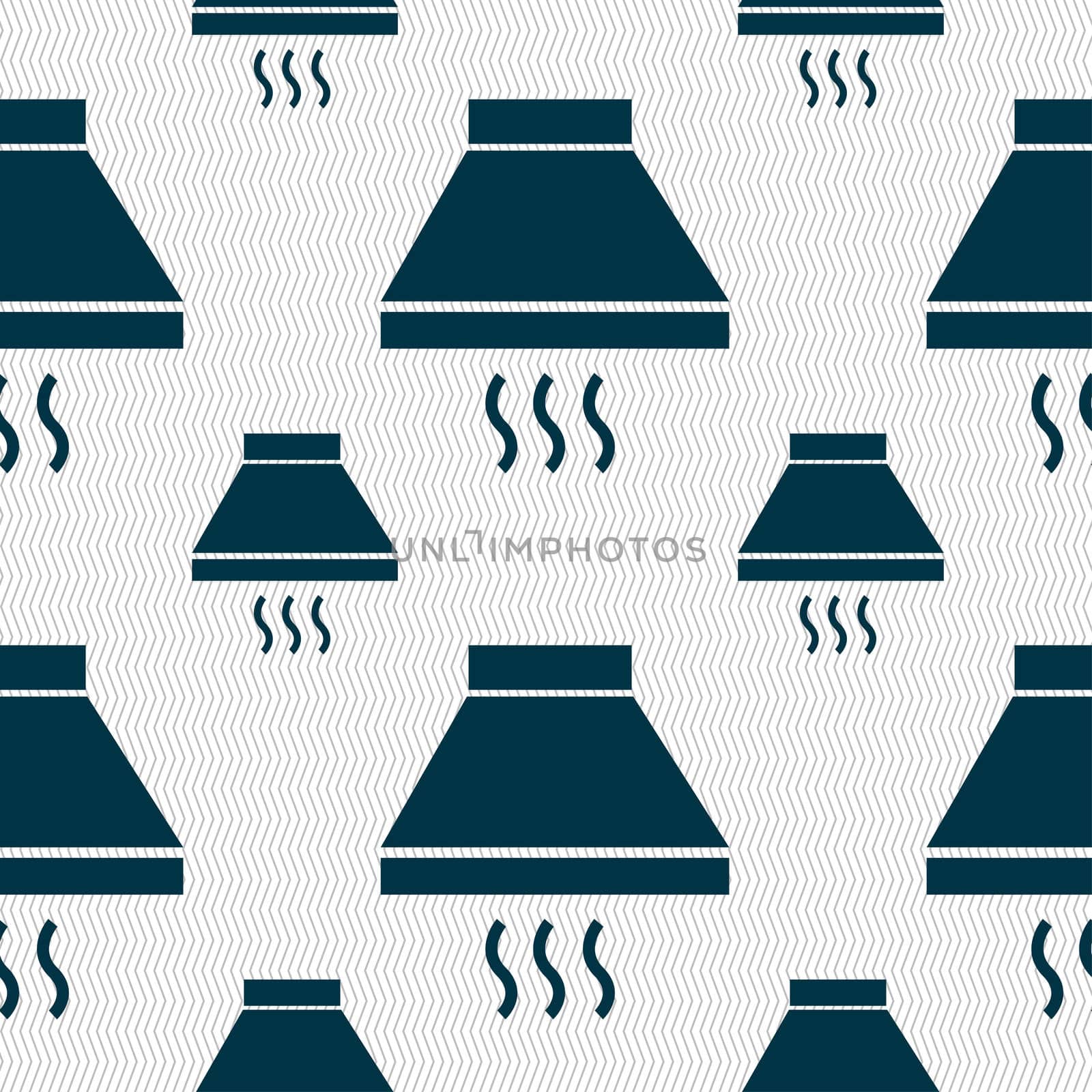 Kitchen hood icon sign. Seamless pattern with geometric texture. illustration