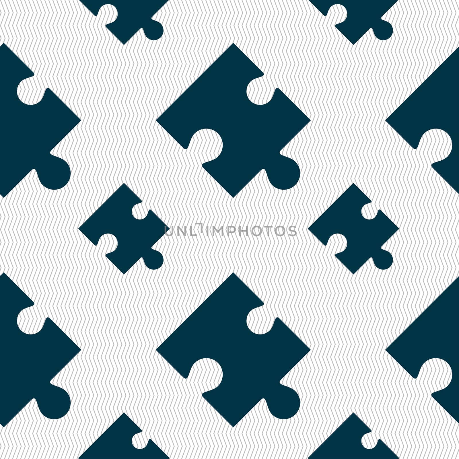 Puzzle piece icon sign. Seamless pattern with geometric texture.  by serhii_lohvyniuk
