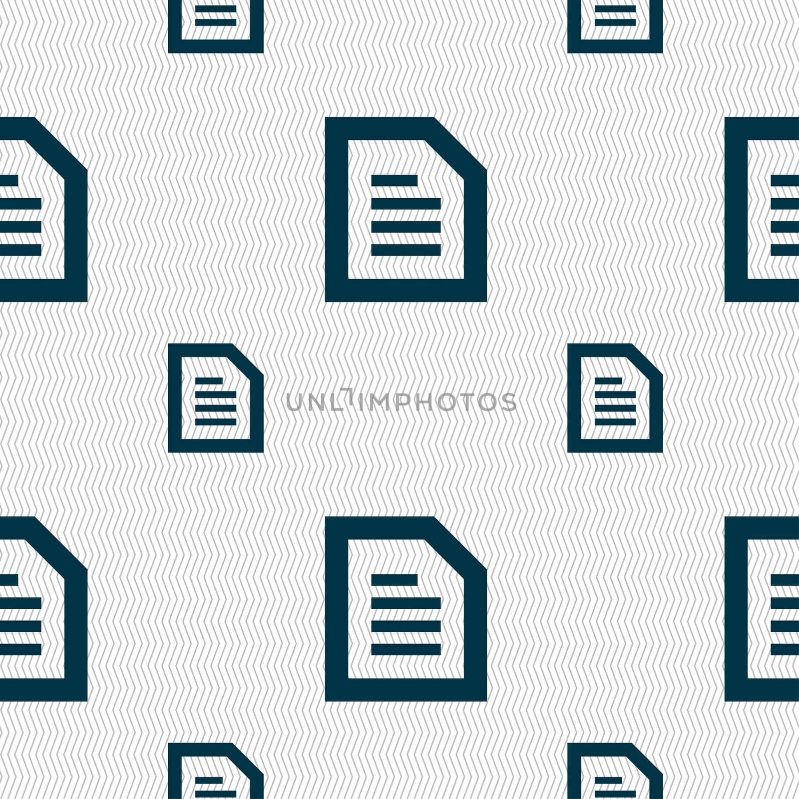 Text File document icon sign. Seamless pattern with geometric texture.  by serhii_lohvyniuk