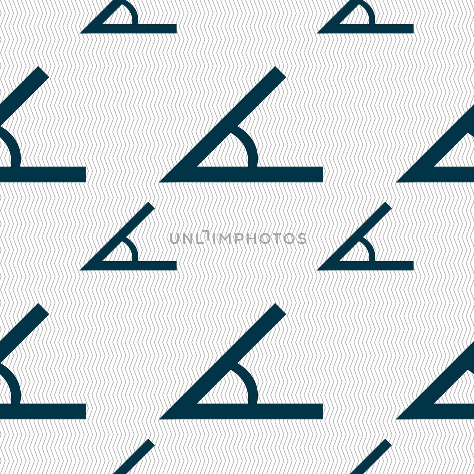 Angle 45 degrees icon sign. Seamless pattern with geometric texture. illustration