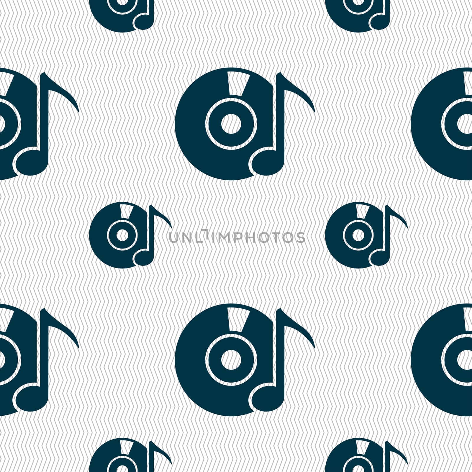 CD or DVD icon sign. Seamless pattern with geometric texture. illustration