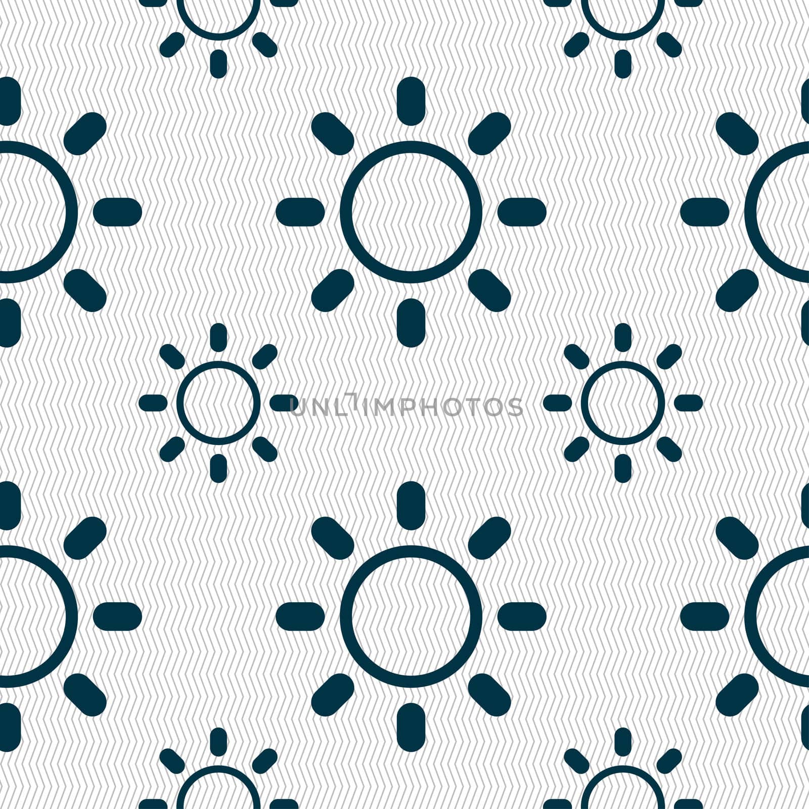 Brightness icon sign. Seamless pattern with geometric texture.  by serhii_lohvyniuk