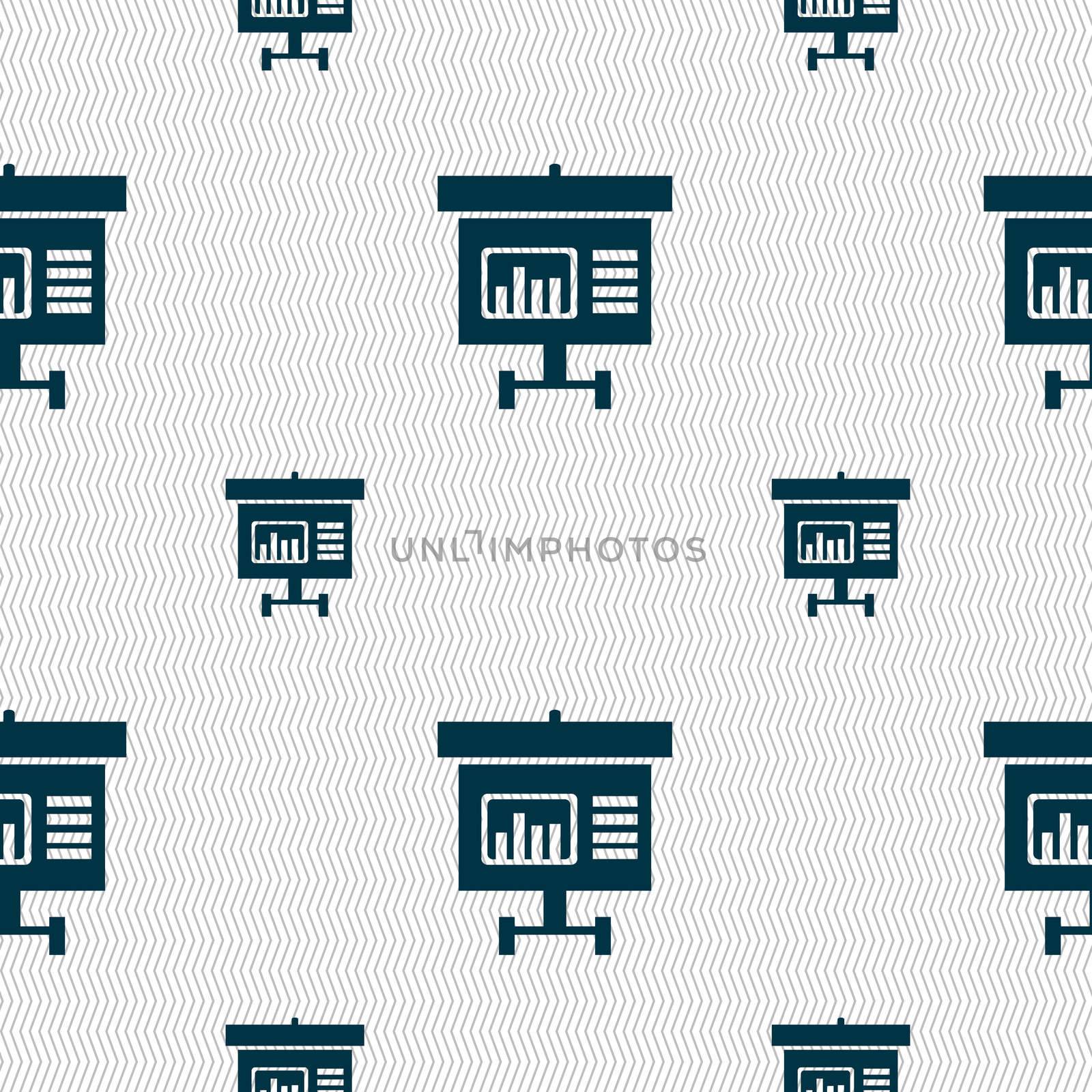 Graph icon sign. Seamless pattern with geometric texture. illustration