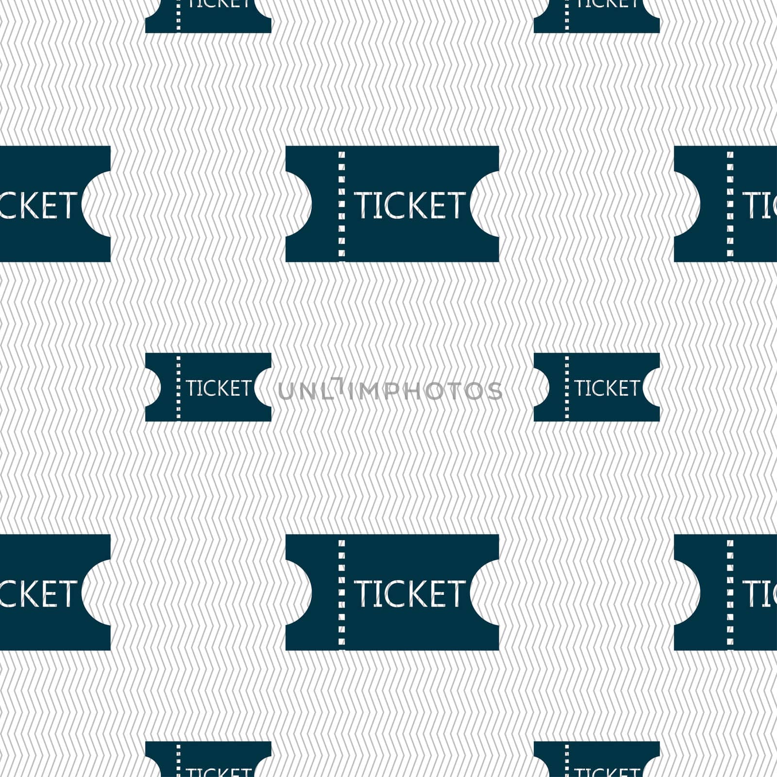 ticket icon sign. Seamless pattern with geometric texture.  by serhii_lohvyniuk