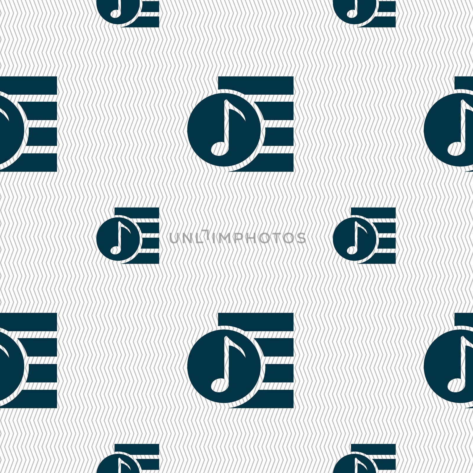 Audio, MP3 file icon sign. Seamless pattern with geometric texture.  by serhii_lohvyniuk