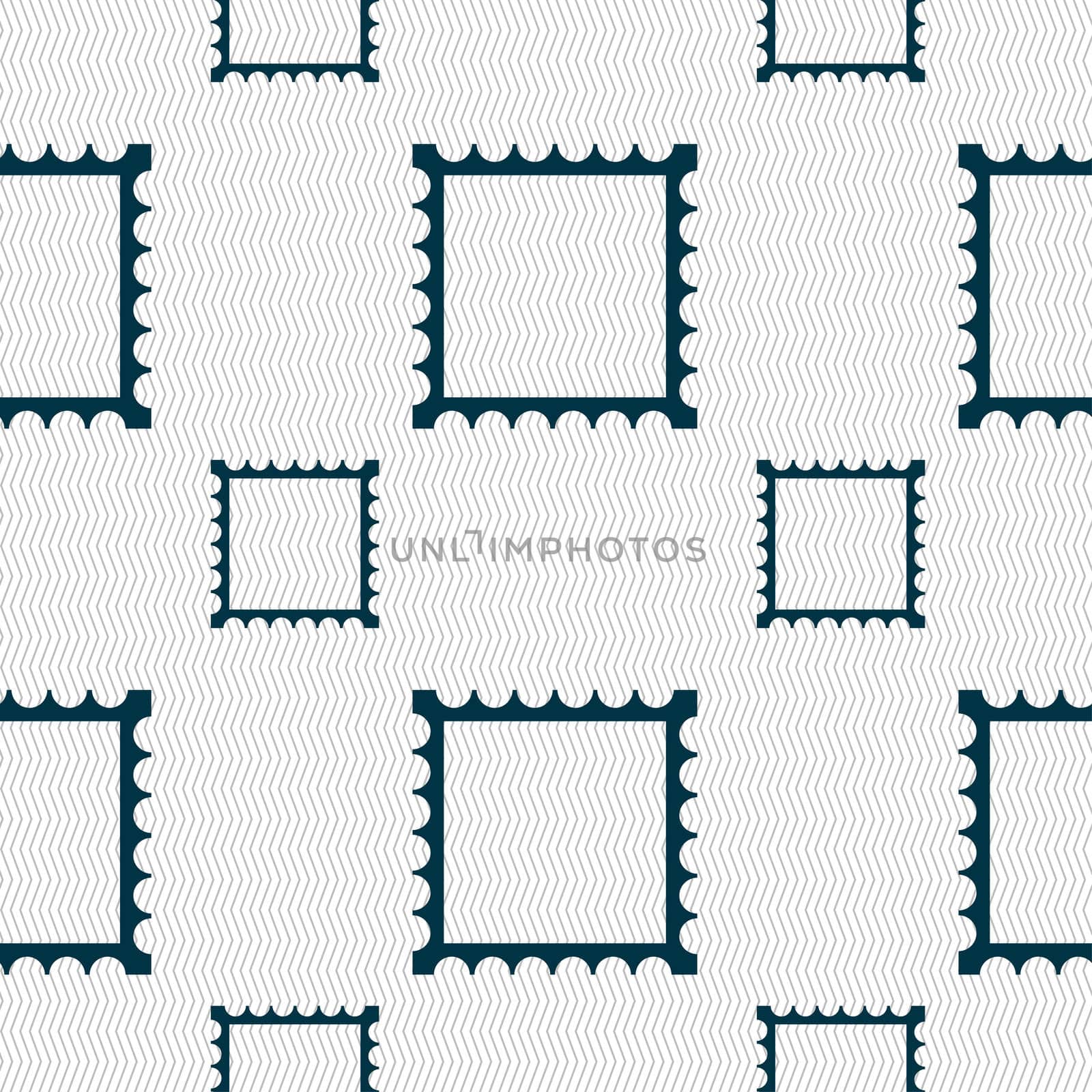 Photo frame template icon sign. Seamless pattern with geometric texture. illustration