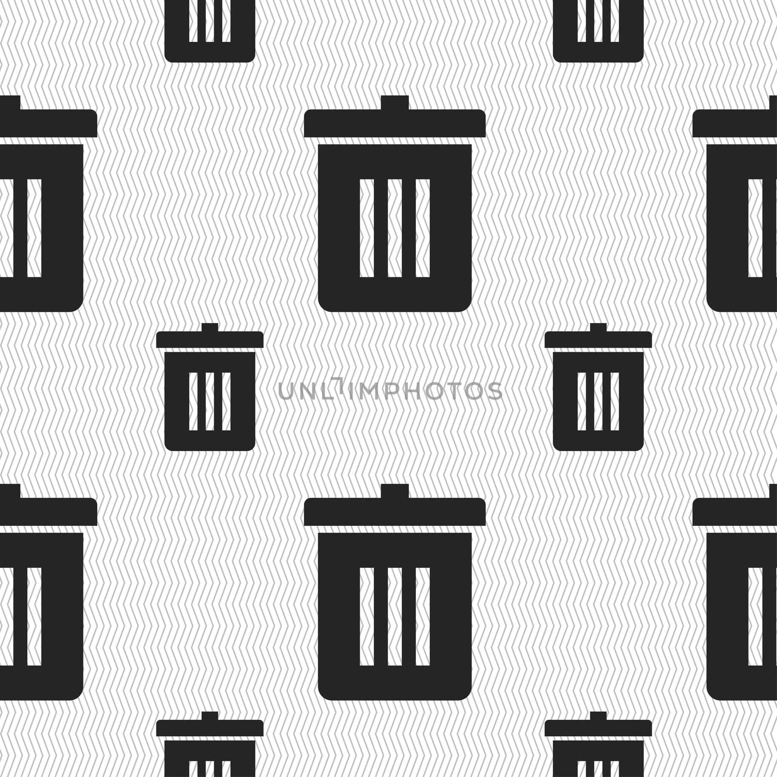Recycle bin, Reuse or reduce icon sign. Seamless pattern with geometric texture. illustration