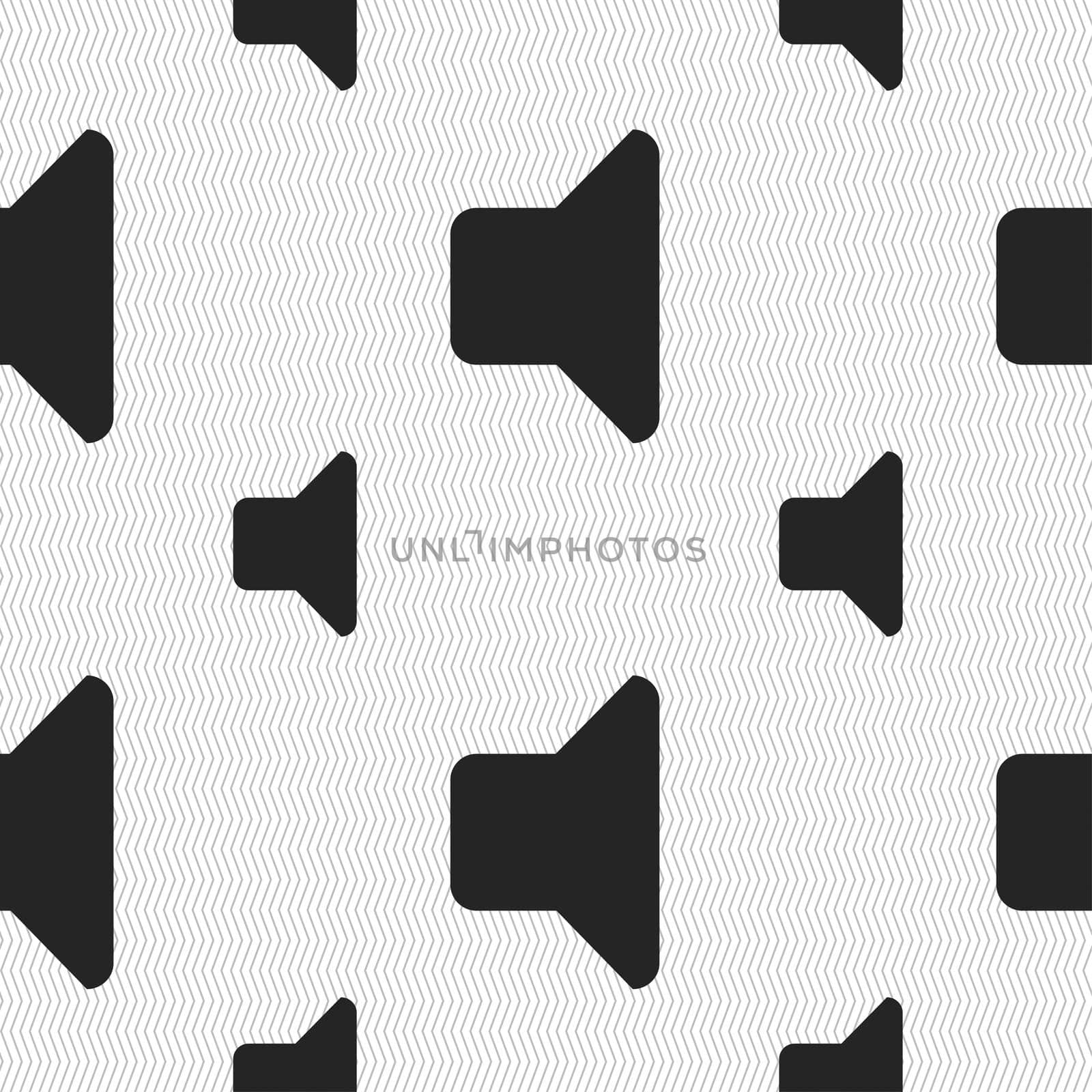 Speaker volume, Sound icon sign. Seamless pattern with geometric texture.  by serhii_lohvyniuk