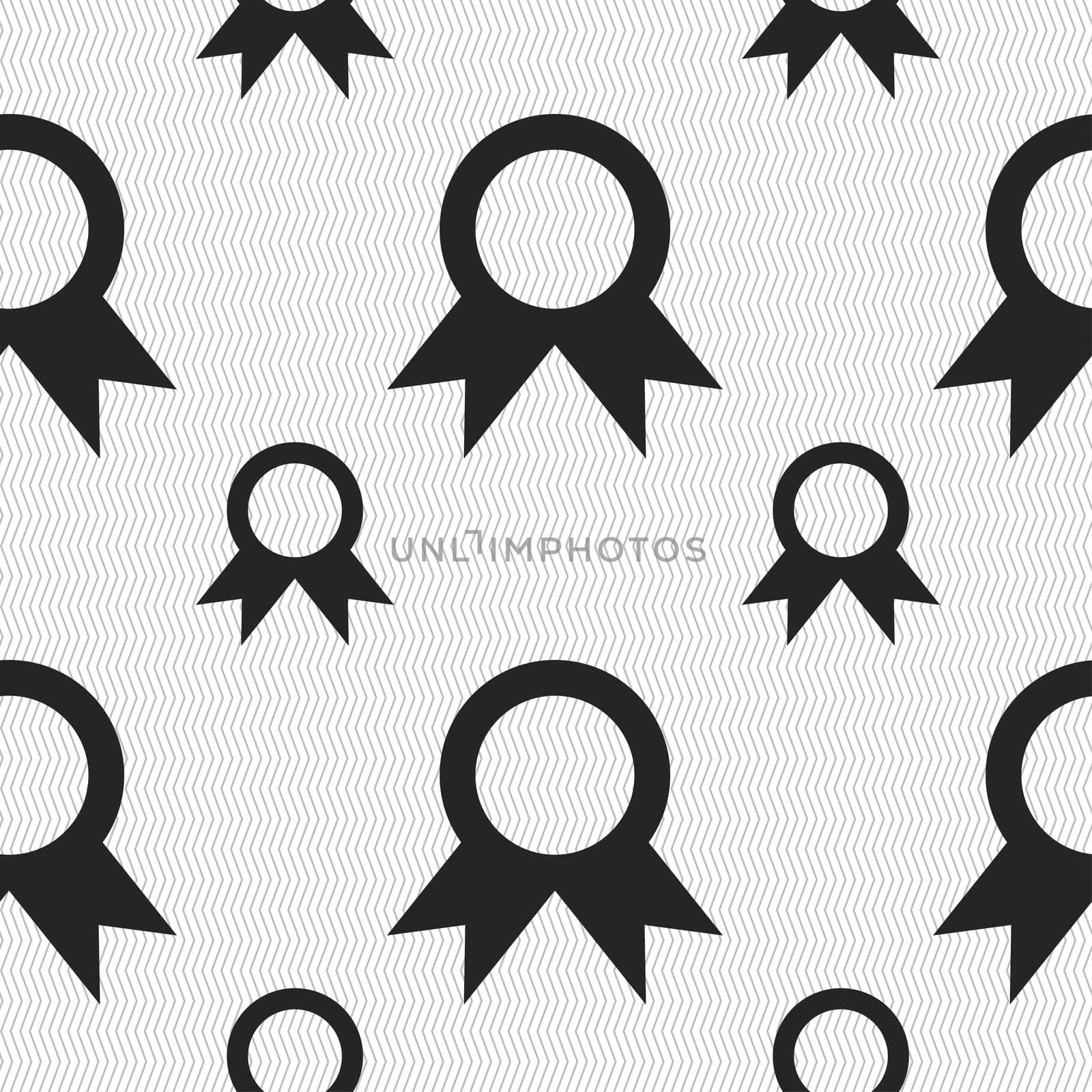 Award, Prize for winner icon sign. Seamless pattern with geometric texture.  by serhii_lohvyniuk