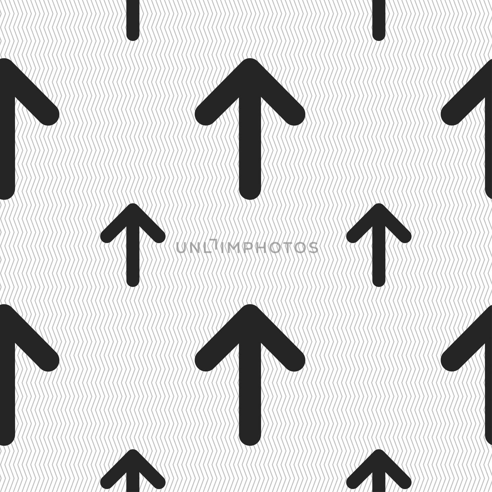 Arrow up, This side up icon sign. Seamless pattern with geometric texture.  by serhii_lohvyniuk