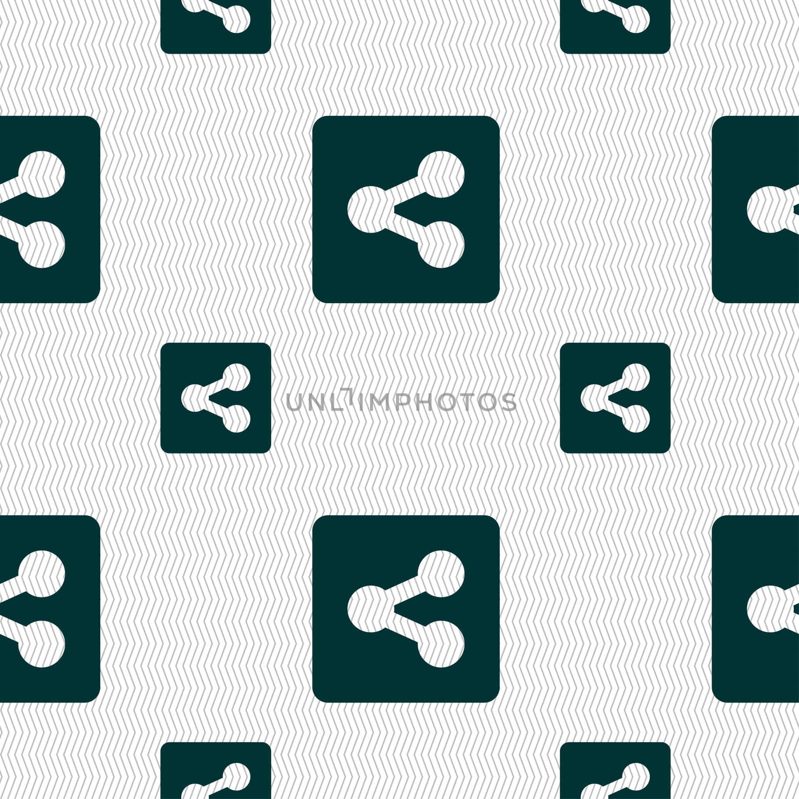 Share icon sign. Seamless pattern with geometric texture. illustration