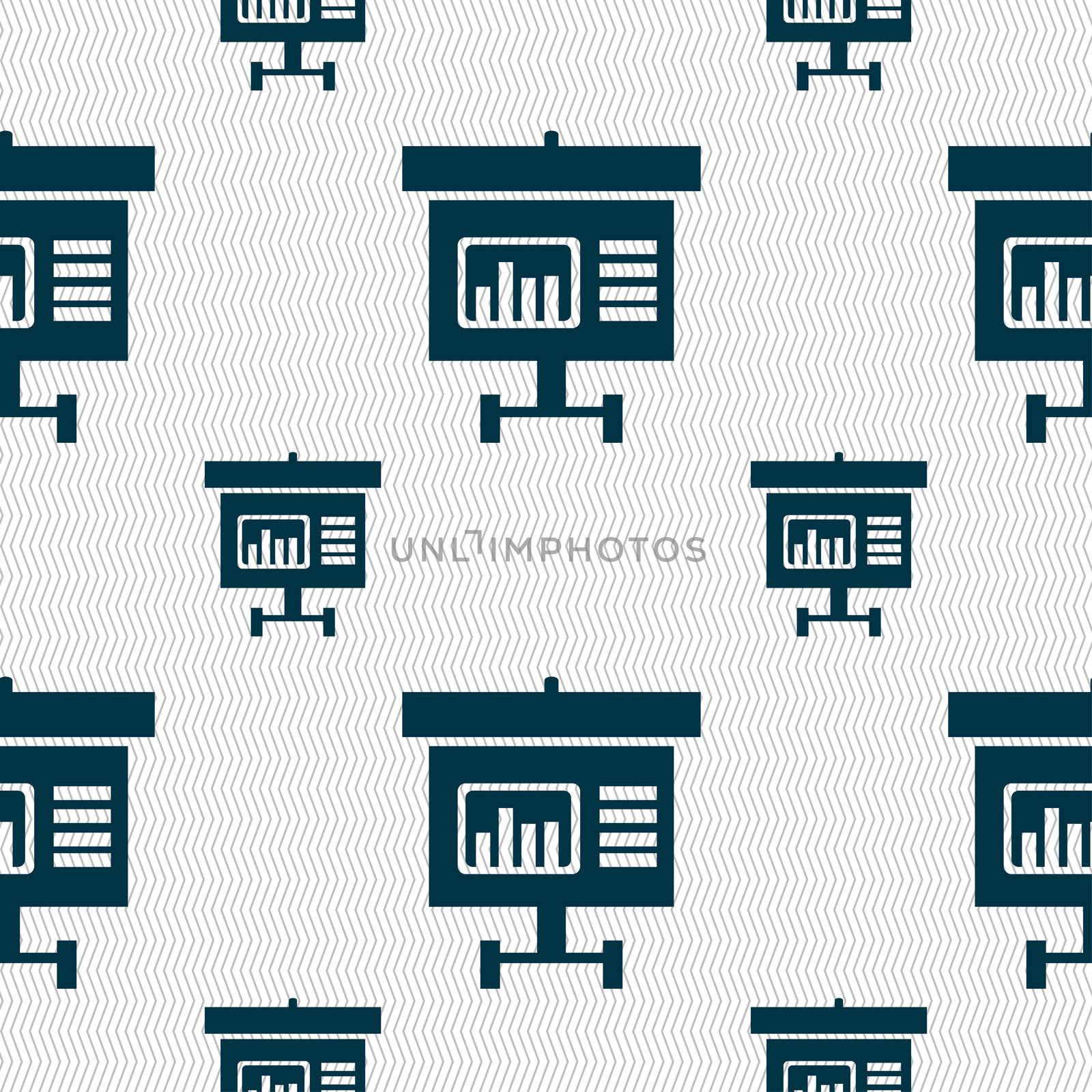 Graph icon sign. Seamless pattern with geometric texture. illustration