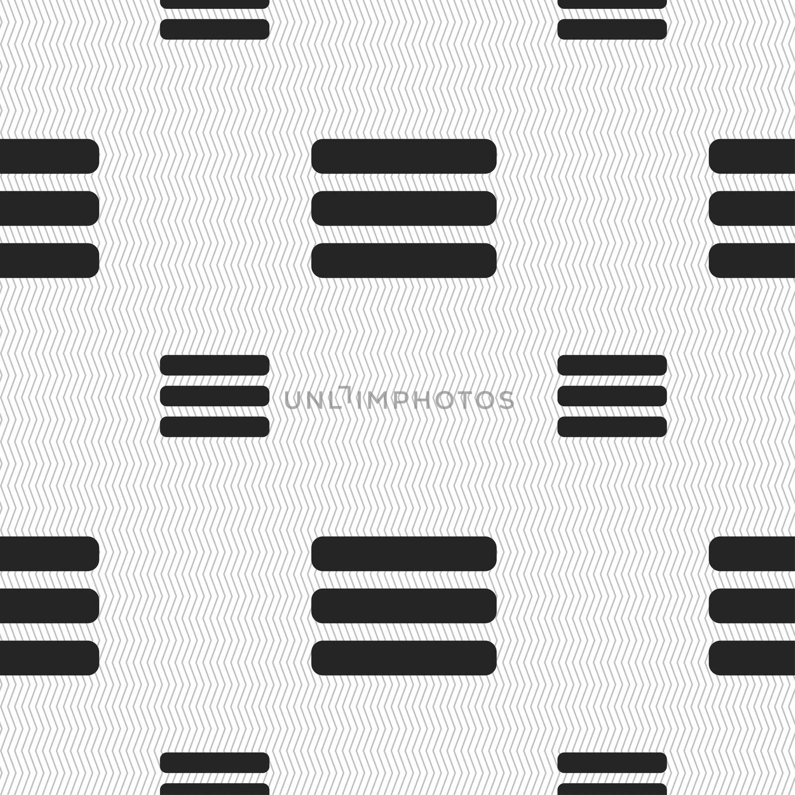 List menu, Content view options icon sign. Seamless pattern with geometric texture. illustration