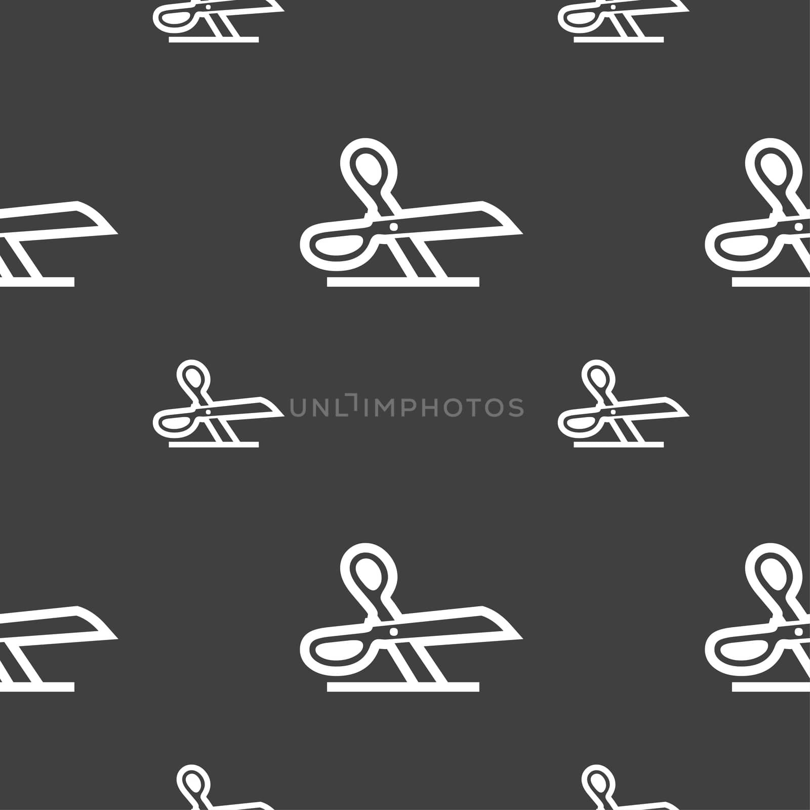 scissors icon sign. Seamless pattern on a gray background. illustration