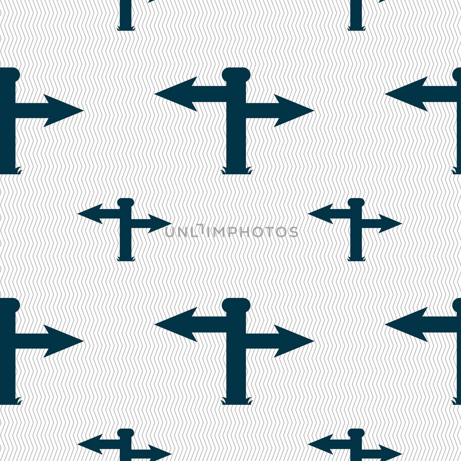 Blank Road Sign icon sign. Seamless pattern with geometric texture. illustration