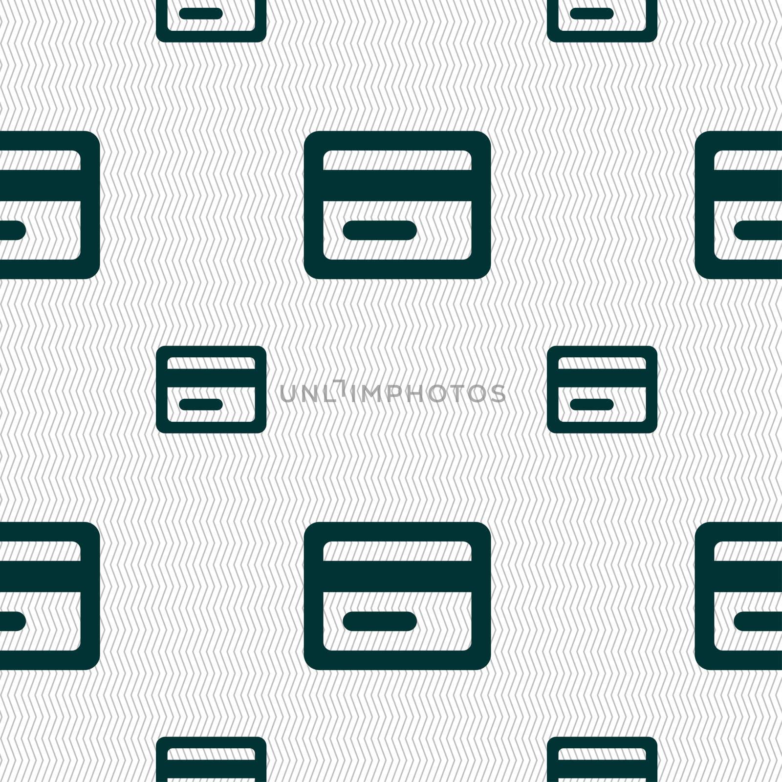 credit card icon sign. Seamless pattern with geometric texture. illustration