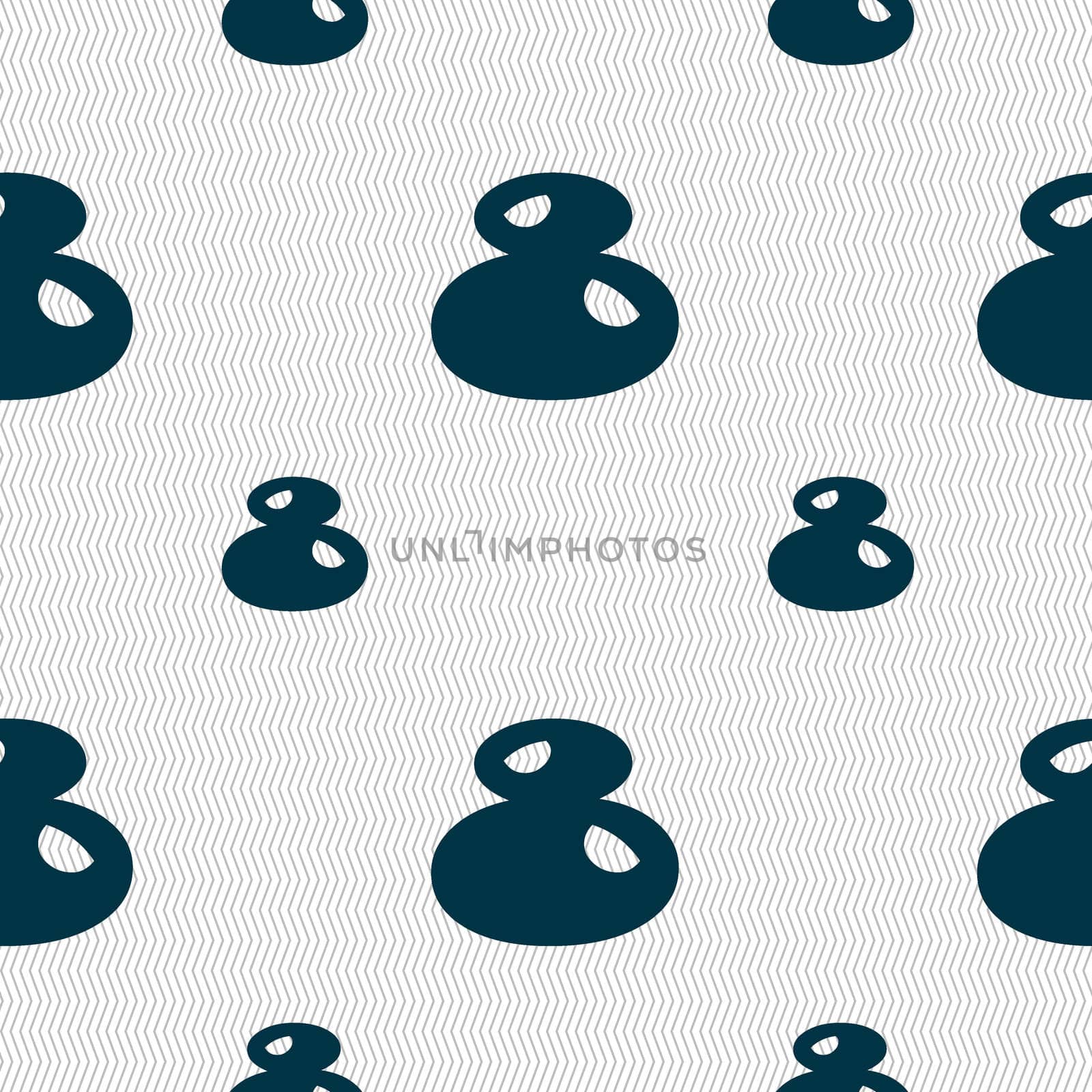 number Eight icon sign. Seamless pattern with geometric texture.  by serhii_lohvyniuk