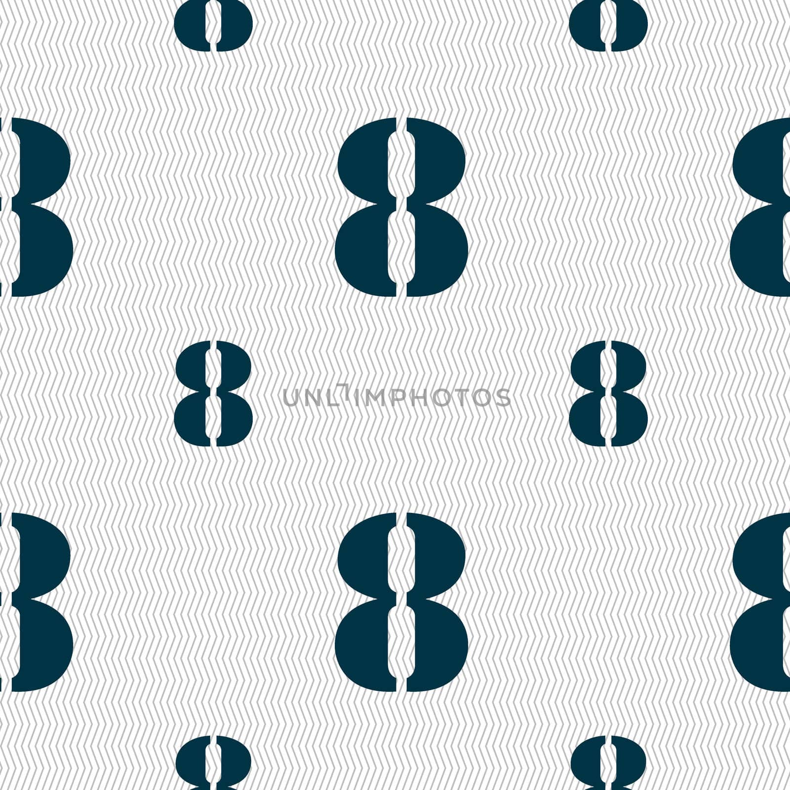 number Eight icon sign. Seamless pattern with geometric texture.  by serhii_lohvyniuk