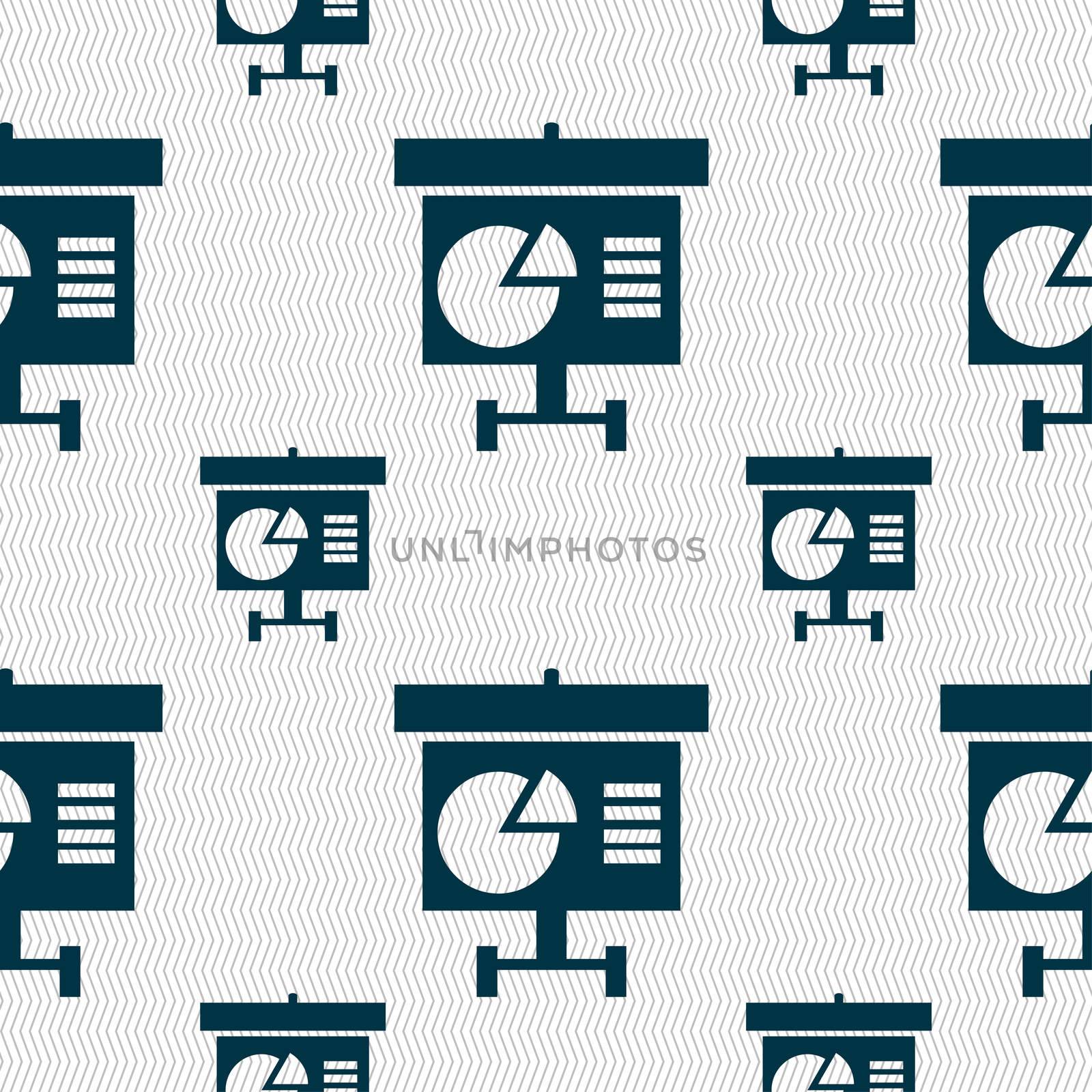 Graph icon sign. Seamless pattern with geometric texture. illustration