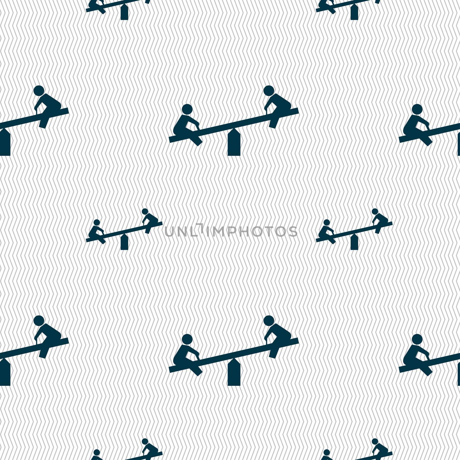 swing icon sign. Seamless pattern with geometric texture.  by serhii_lohvyniuk
