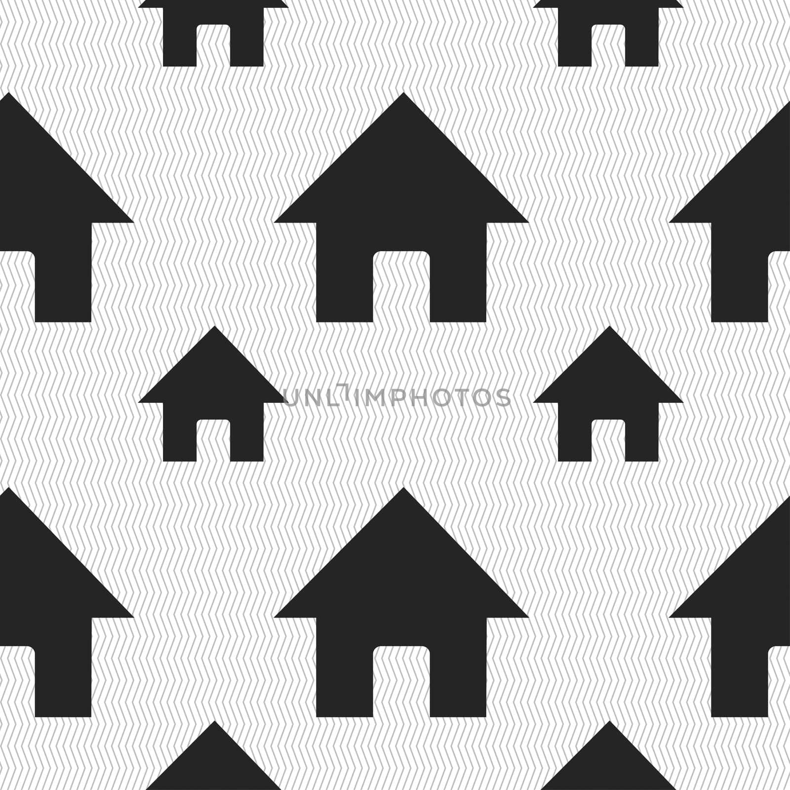 Home, Main page icon sign. Seamless pattern with geometric texture. illustration